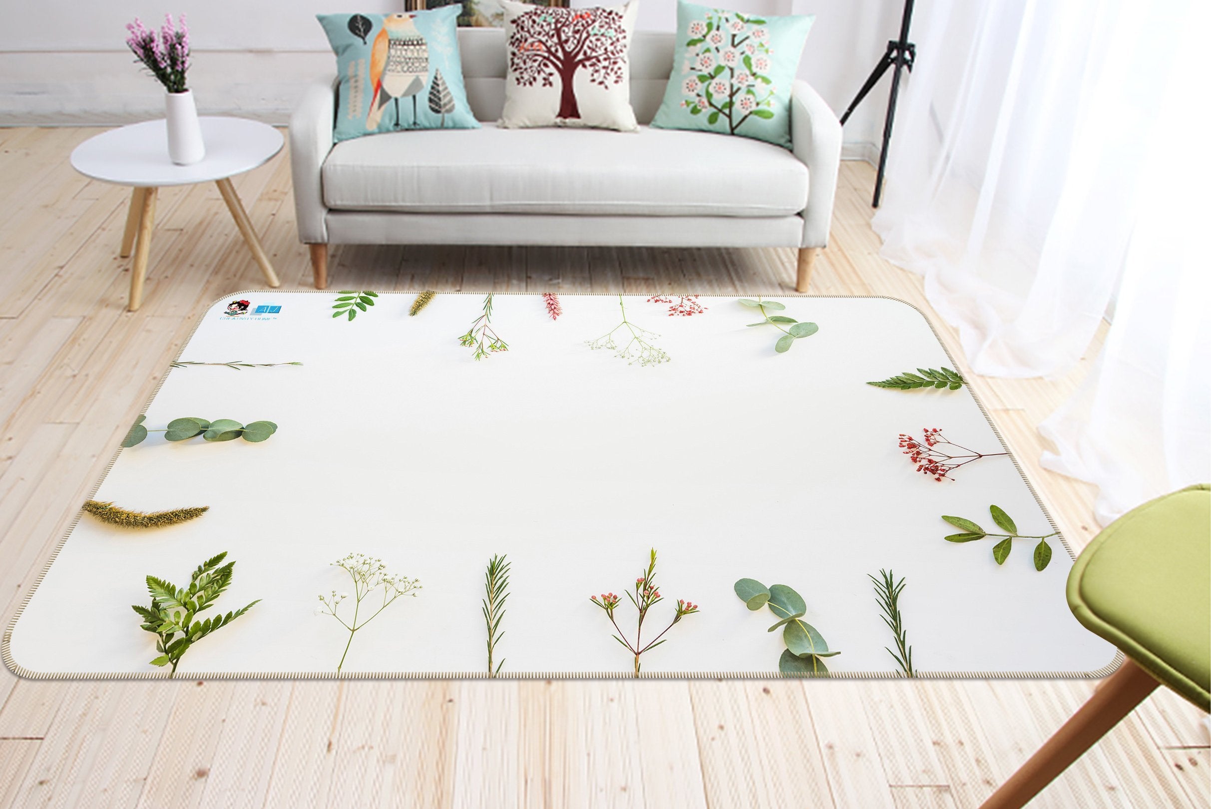 3D Leaf Placement 200 Non Slip Rug Mat Mat AJ Creativity Home 