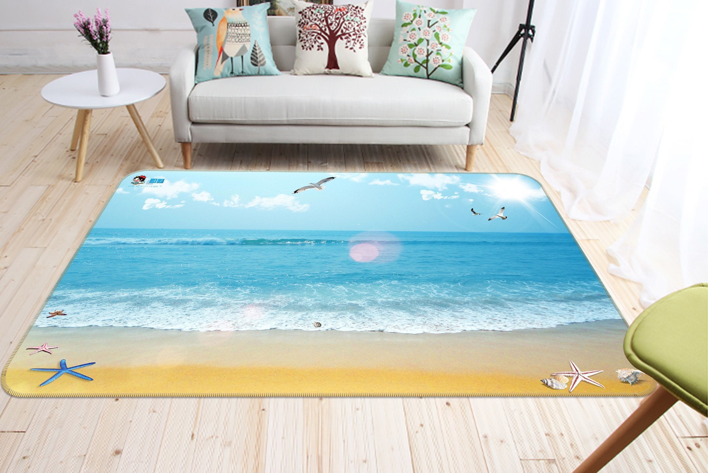 3D Beach Seagull 596 Non Slip Rug Mat Mat AJ Creativity Home 