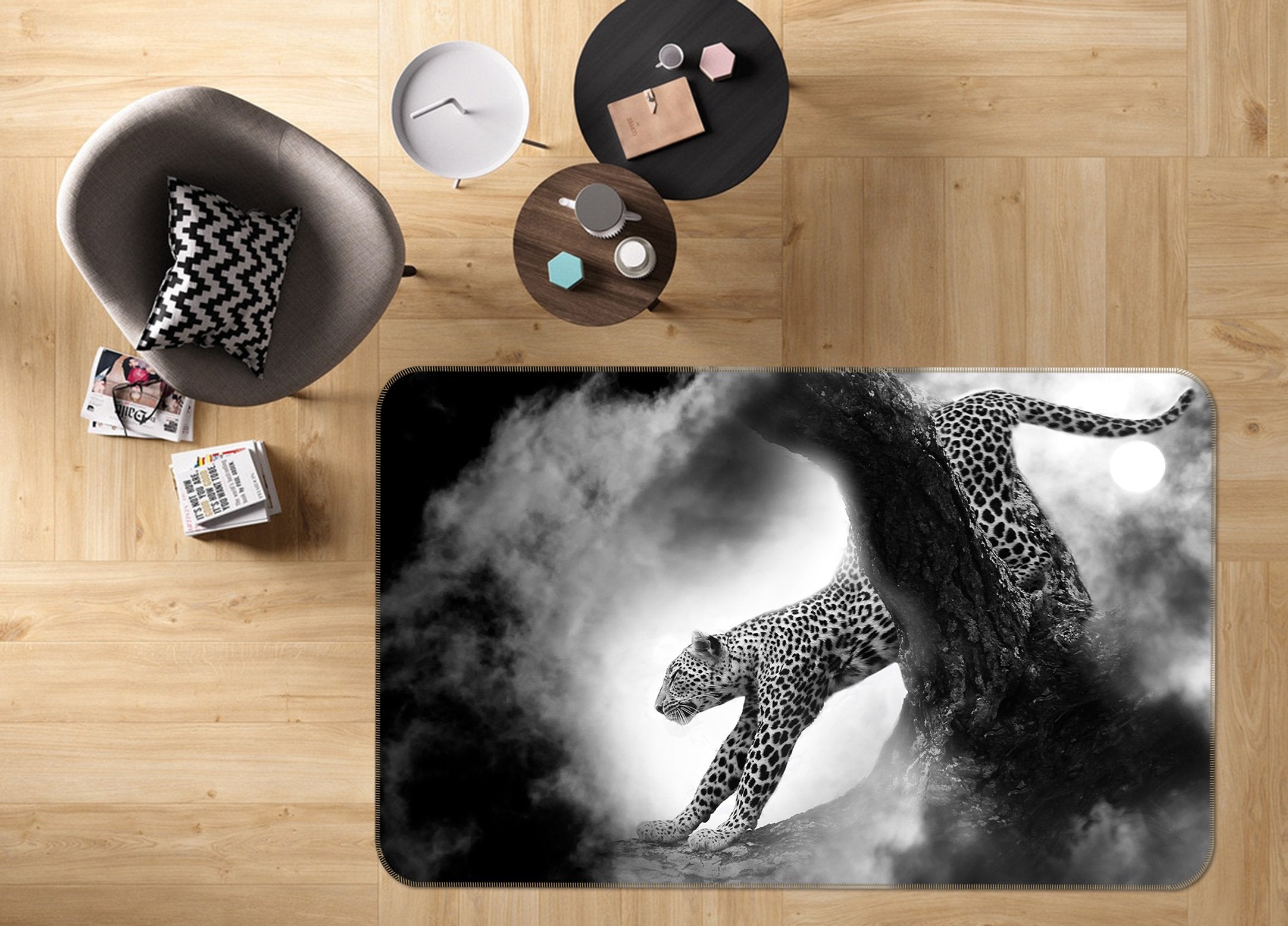 3D Leopard 607 Animal Non Slip Rug Mat Mat AJ Creativity Home 