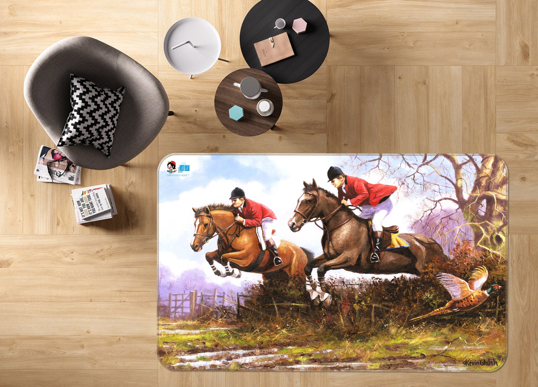 3D Stocky Horse 005 Kevin Walsh Rug Non Slip Rug Mat