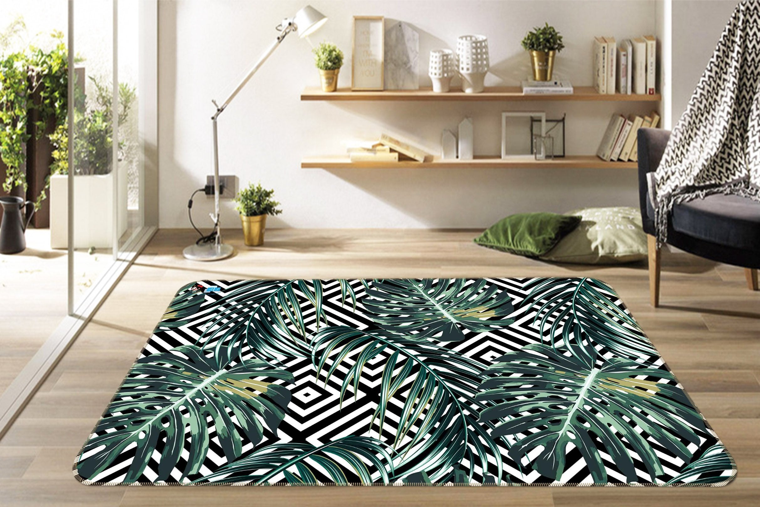 3D Green Vortex 081 Non Slip Rug Mat Mat AJ Creativity Home 