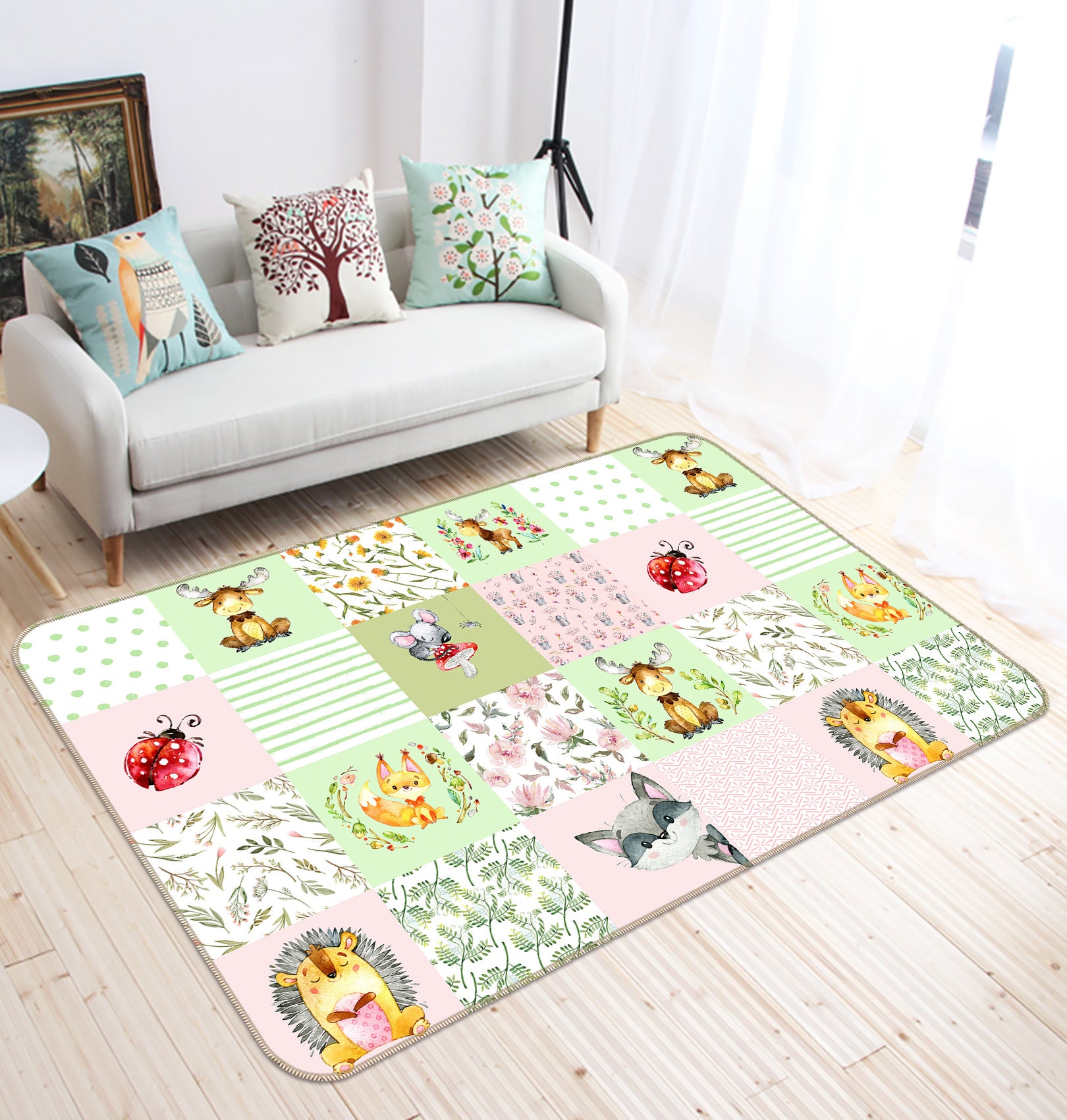 3D Cow Mushroom 013 Uta Naumann Rug Non Slip Rug Mat