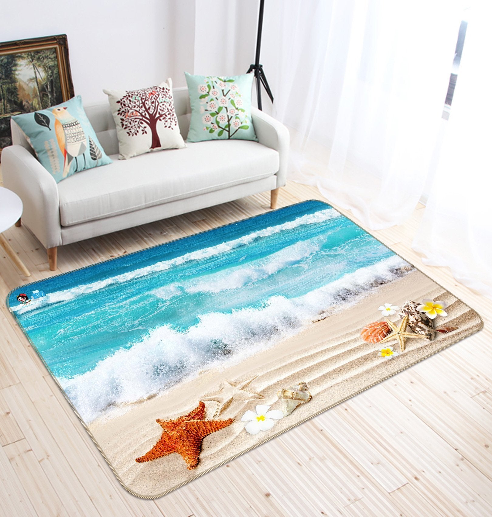 3D Surf Starfish 618 Non Slip Rug Mat Mat AJ Creativity Home 