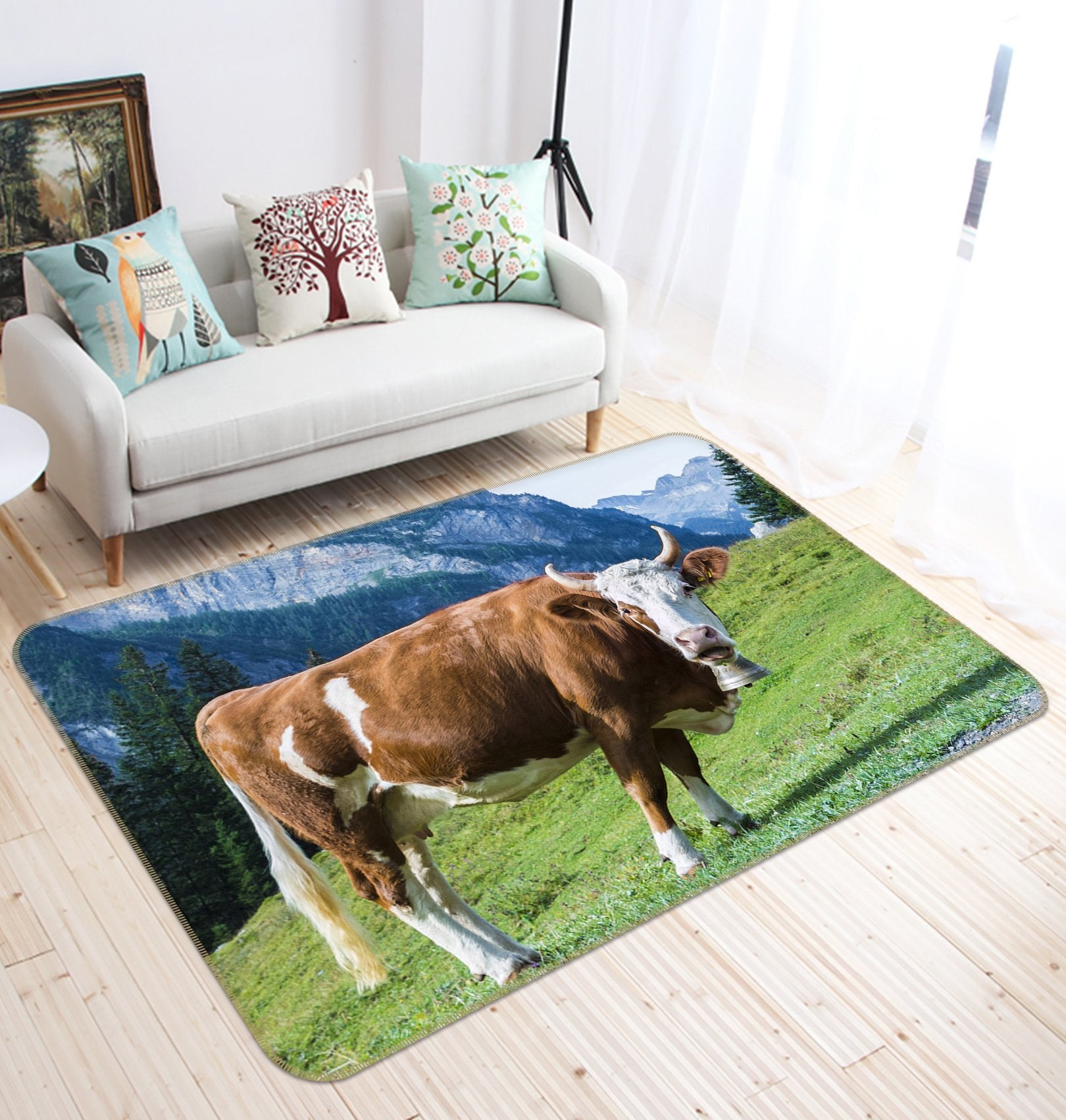 3D Grass Cow 565 Animal Non Slip Rug Mat Mat AJ Creativity Home 