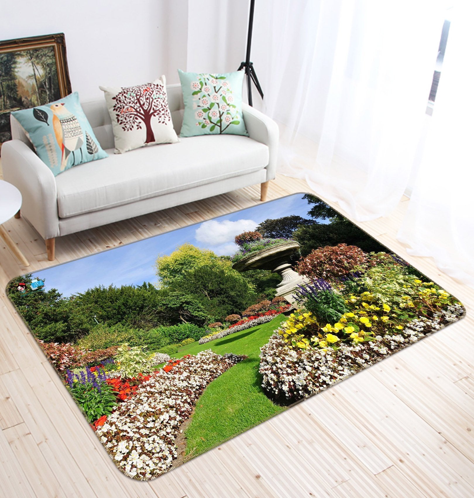 3D Garden Fountain 372 Non Slip Rug Mat Mat AJ Creativity Home 