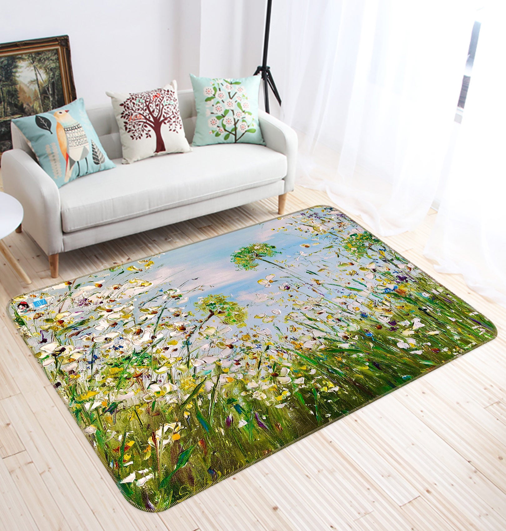 3D Wildflowers Grass 1114 Skromova Marina Rug Non Slip Rug Mat