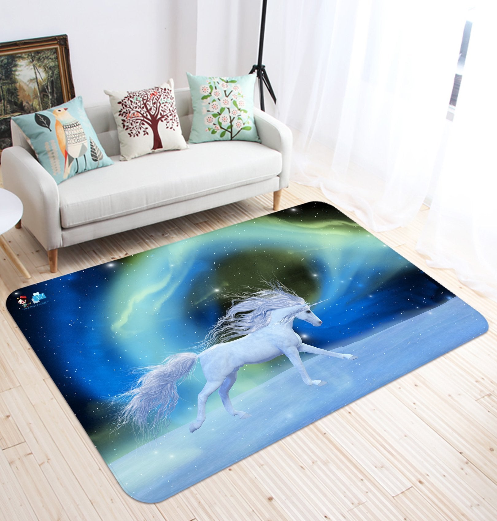 3D Galaxy Unicorn 81 Non Slip Rug Mat Mat AJ Creativity Home 