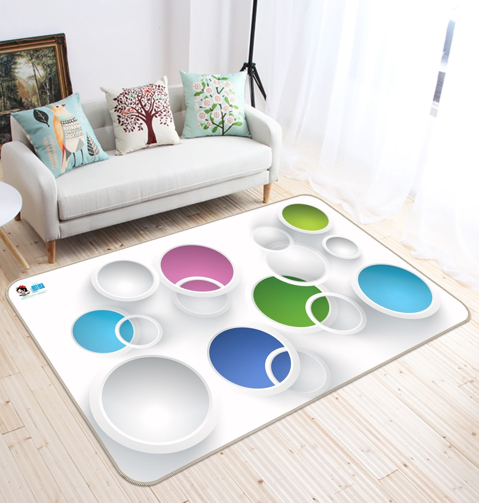 3D Colored Ring 614 Non Slip Rug Mat Mat AJ Creativity Home 