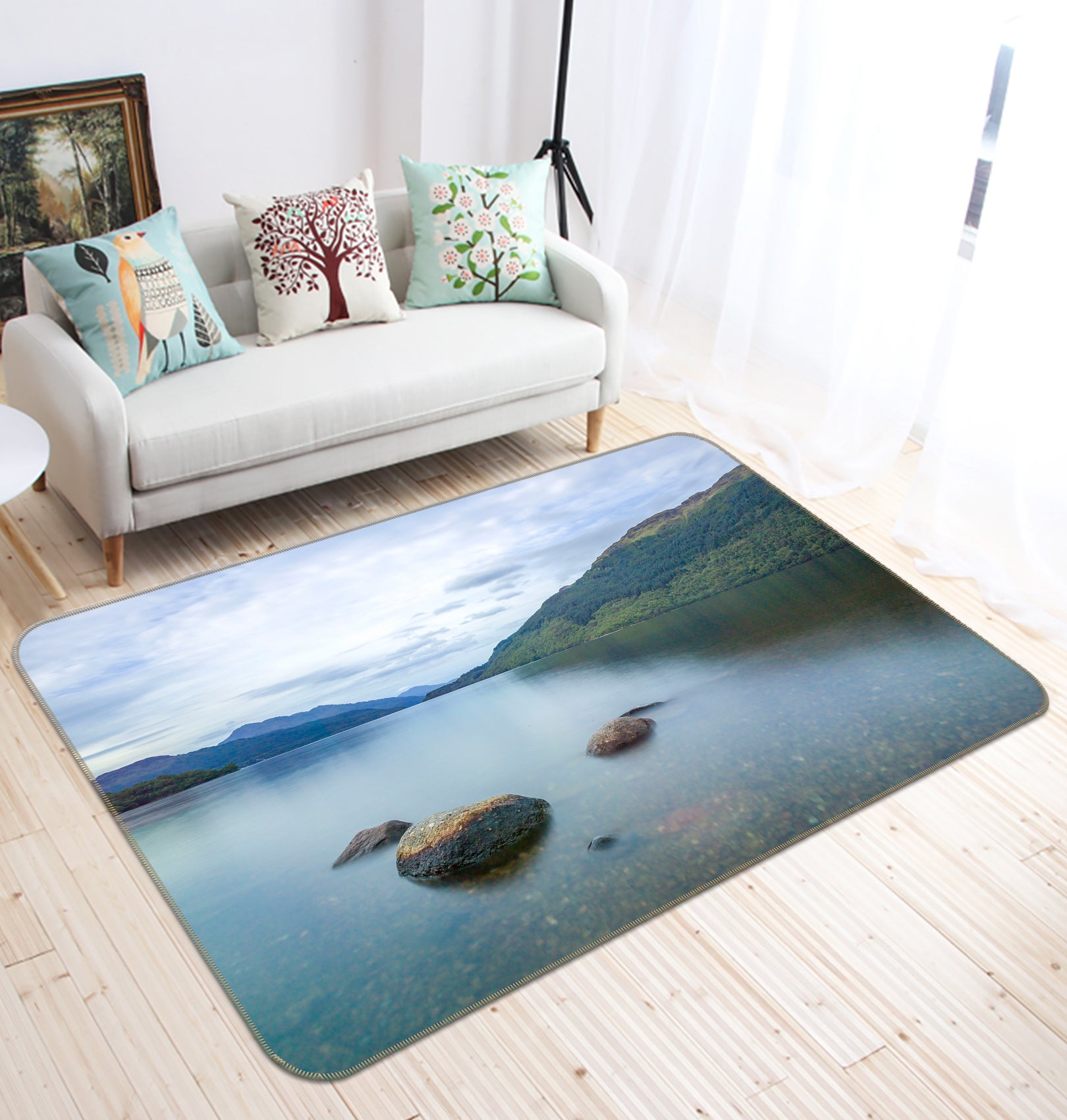 3D Stone Lake 132 Assaf Frank Rug Non Slip Rug Mat