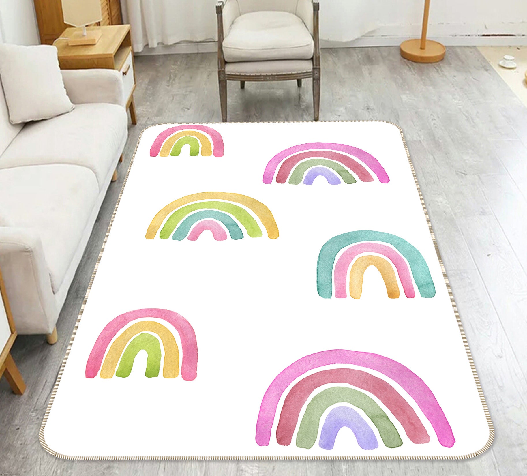 3D Rainbow Pattern 127 Uta Naumann Rug Non Slip Rug Mat