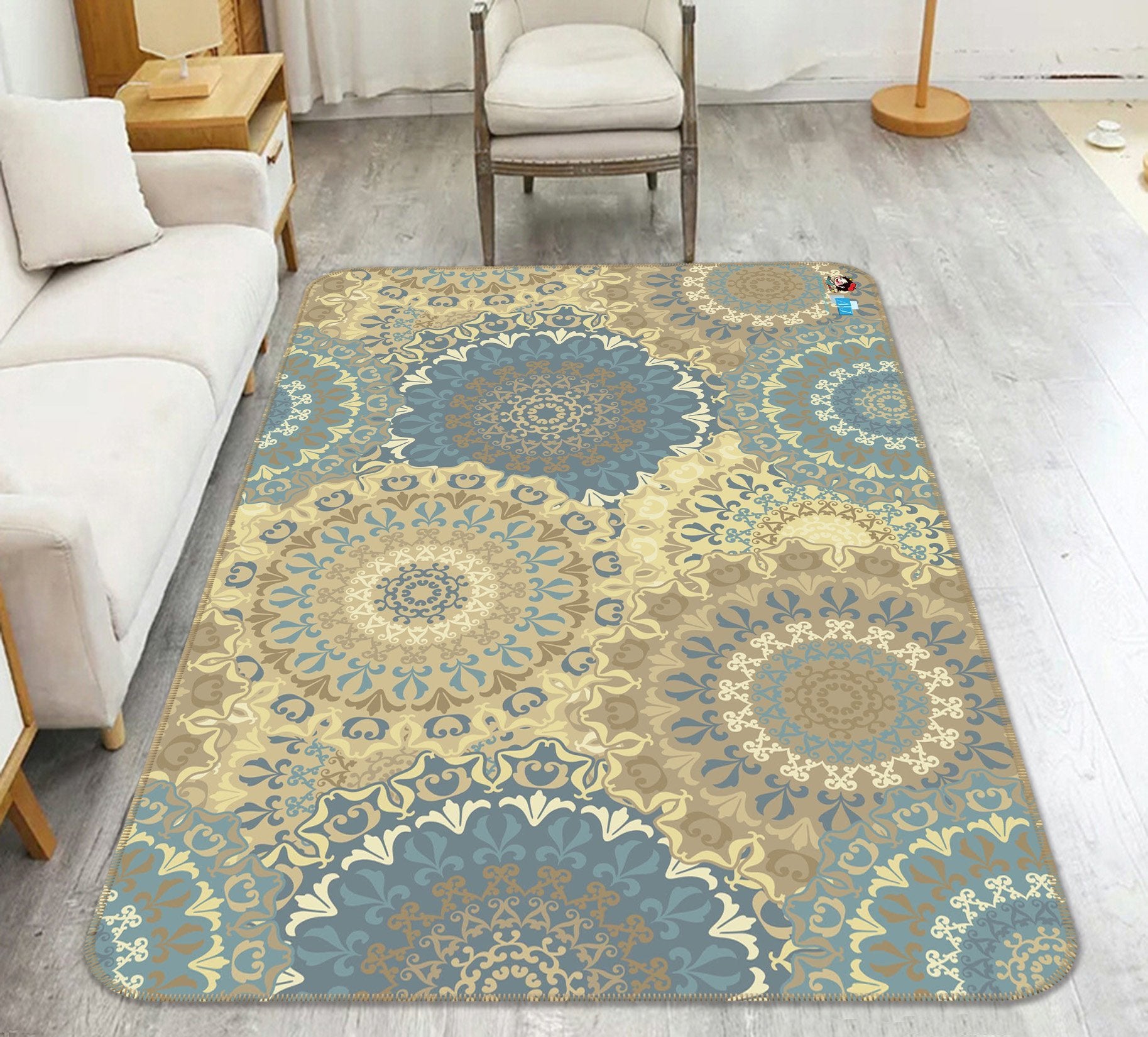 3D Flower Wheel Pattern 092 Non Slip Rug Mat Mat AJ Creativity Home 