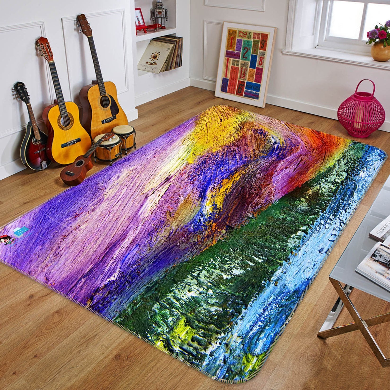 3D Colored Oil Painting 470 Non Slip Rug Mat Mat AJ Creativity Home 