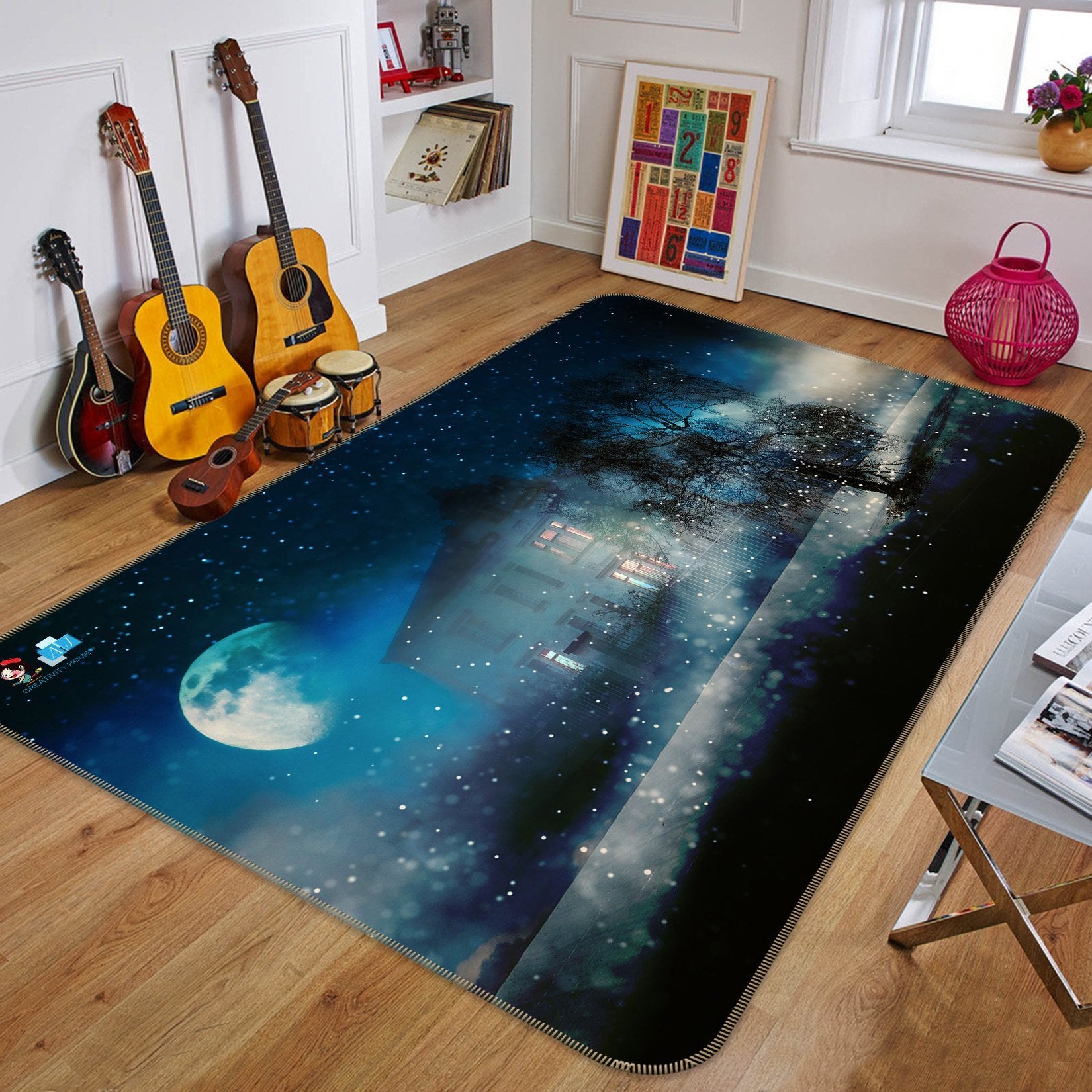 3D Star Tree House 275 Non Slip Rug Mat Mat AJ Creativity Home 