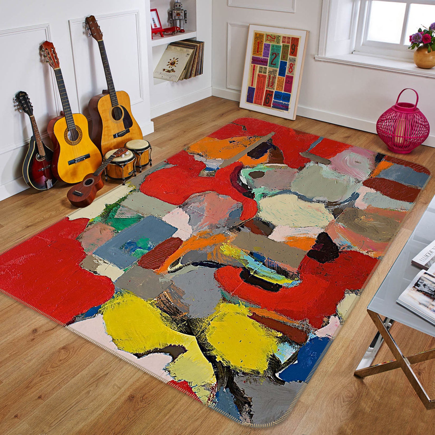 3D Vibrant Colors 1026 Allan P. Friedlander Rug Non Slip Rug Mat