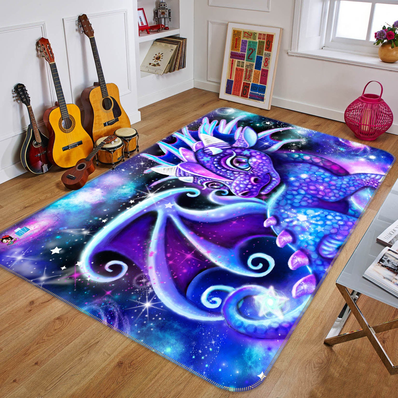 3D Purple Dragon Wings 8508 Sheena Pike Rug Non Slip Rug Mat