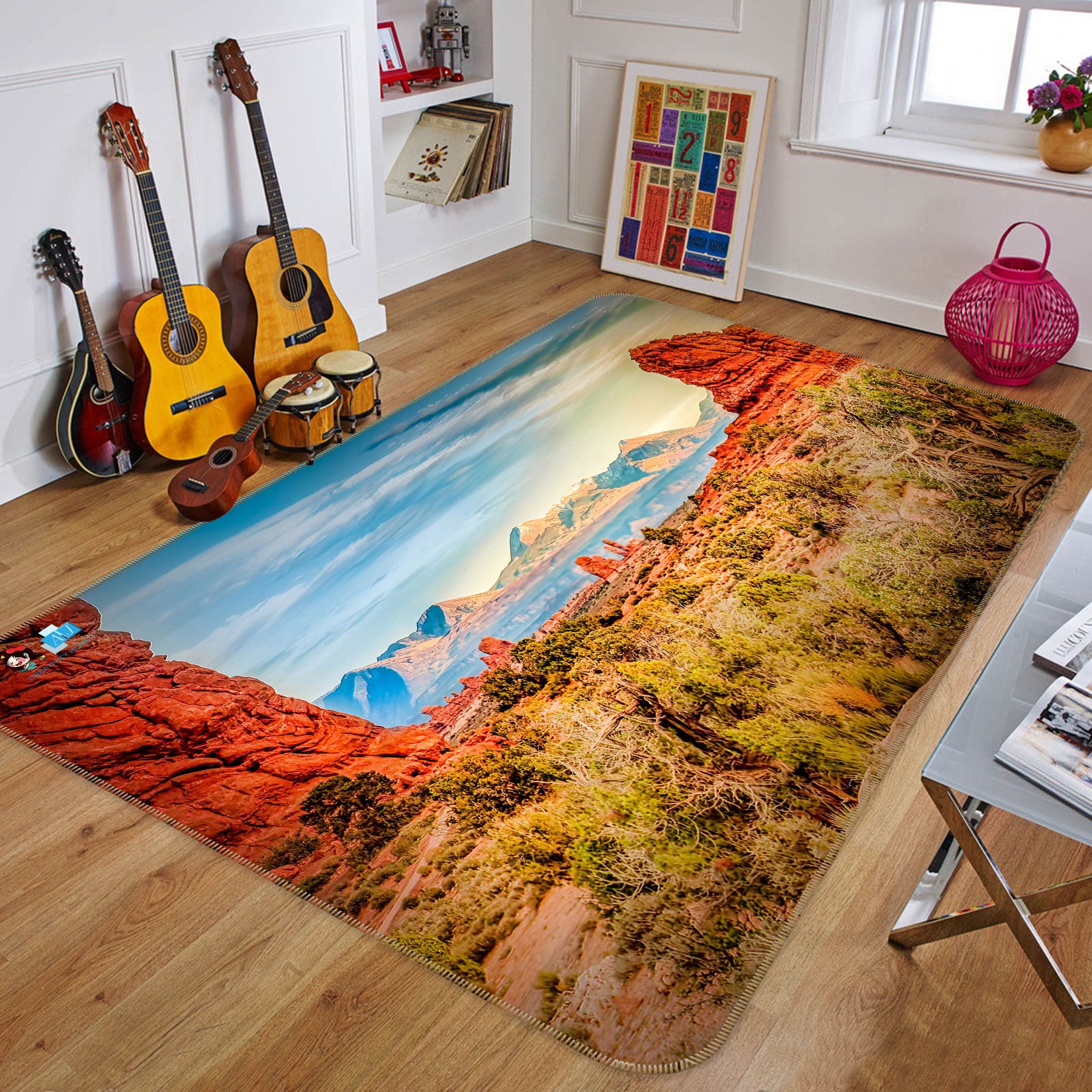 3D Mountain Meadow 5105 Beth Sheridan Rug Non Slip Rug Mat