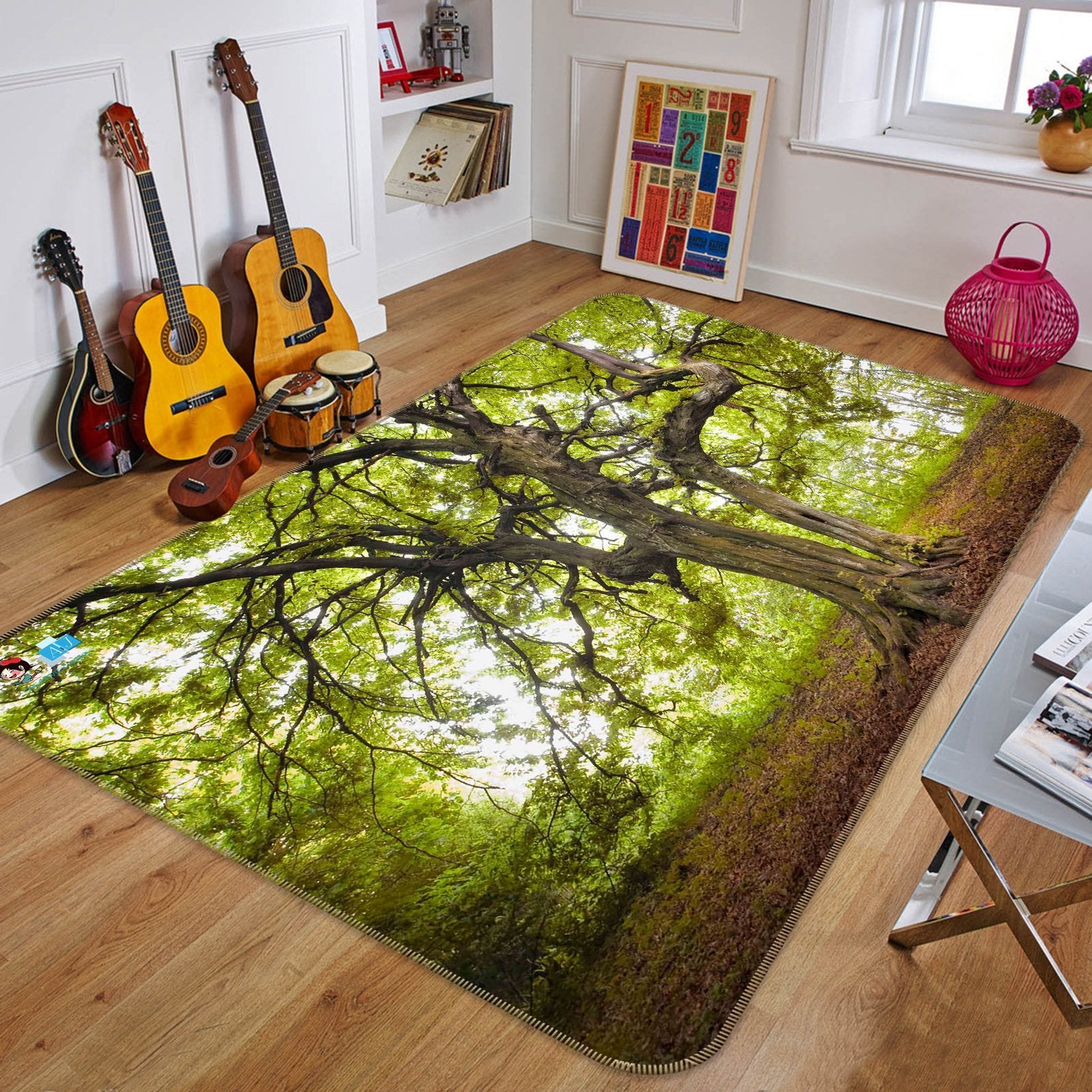 3D Lush Green Tree 490 Non Slip Rug Mat Mat AJ Creativity Home 