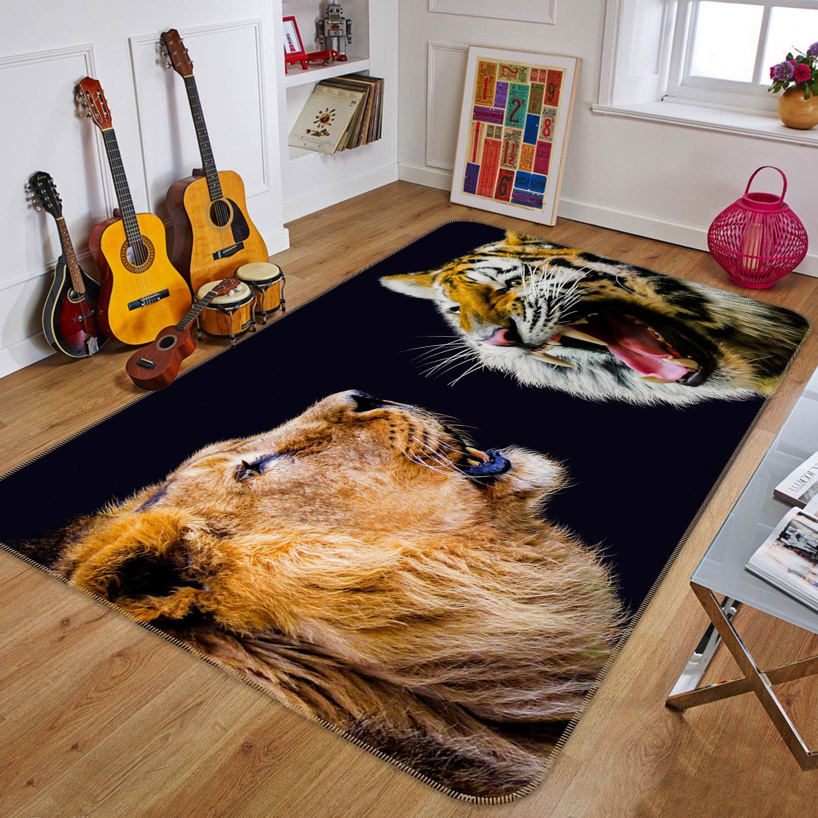 3D Lions Tiger 557 Animal Non Slip Rug Mat Mat AJ Creativity Home 