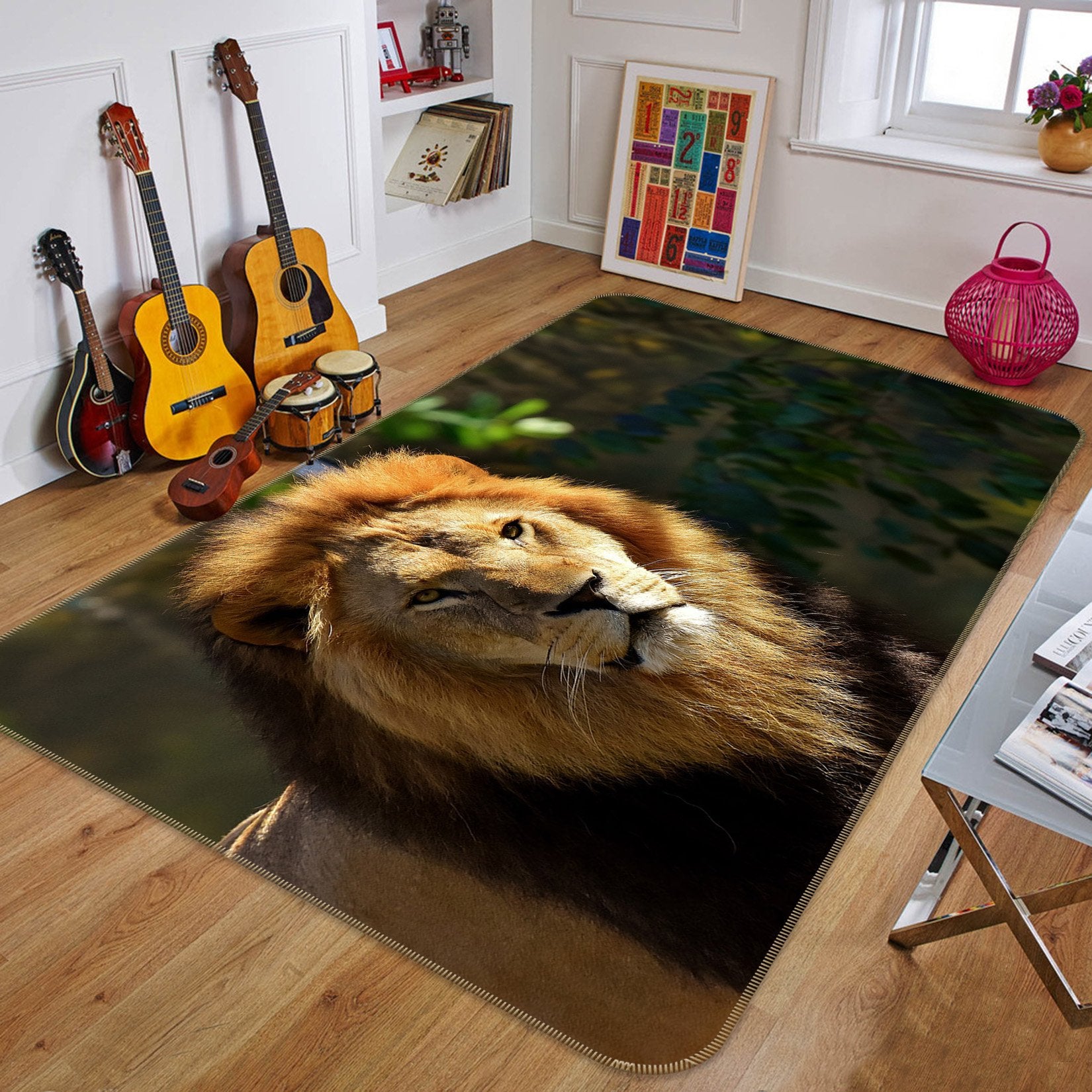 3D Lion Head 611 Animal Non Slip Rug Mat Mat AJ Creativity Home 