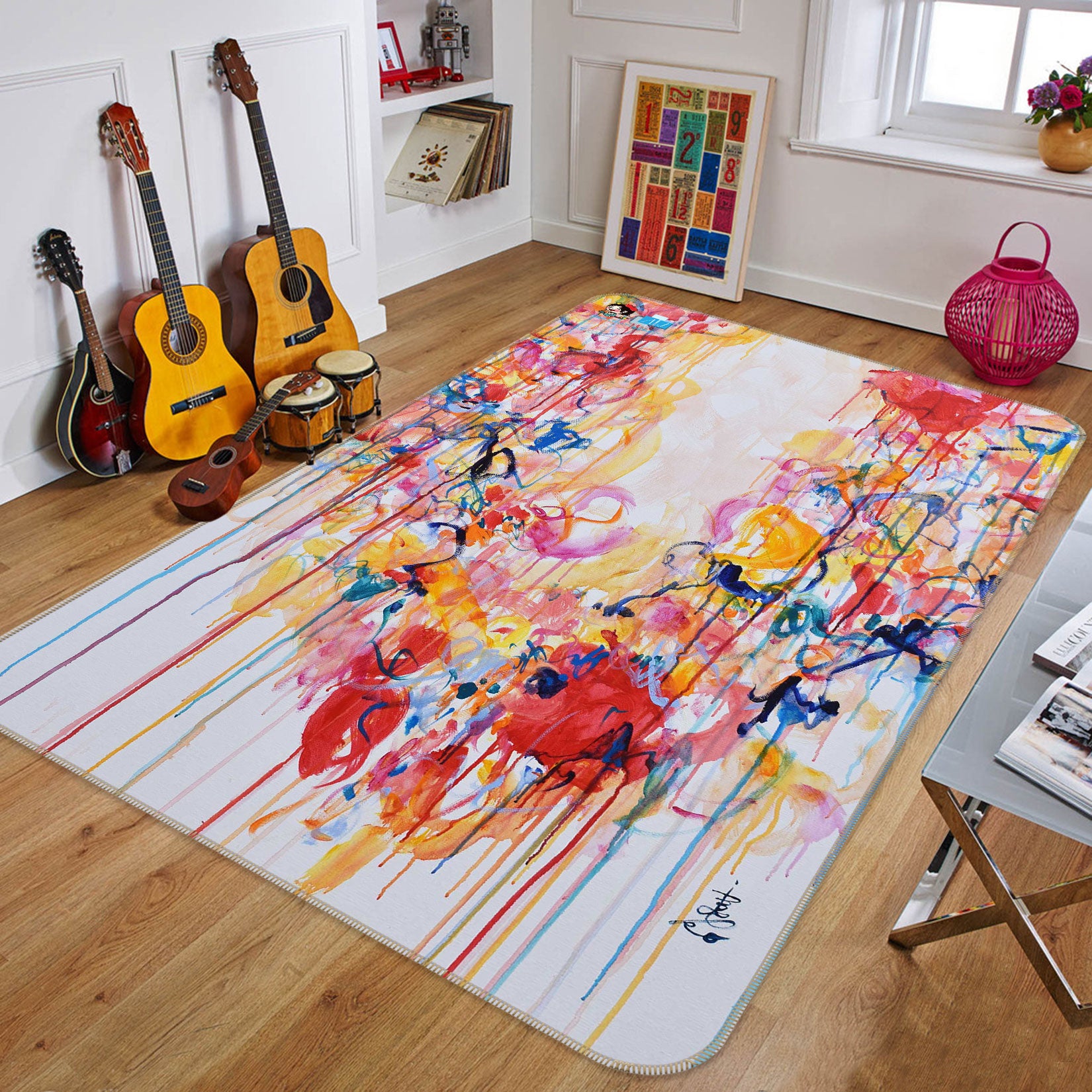 3D Color Splash Painting 123155 Misako Chida Rug Non Slip Rug Mat