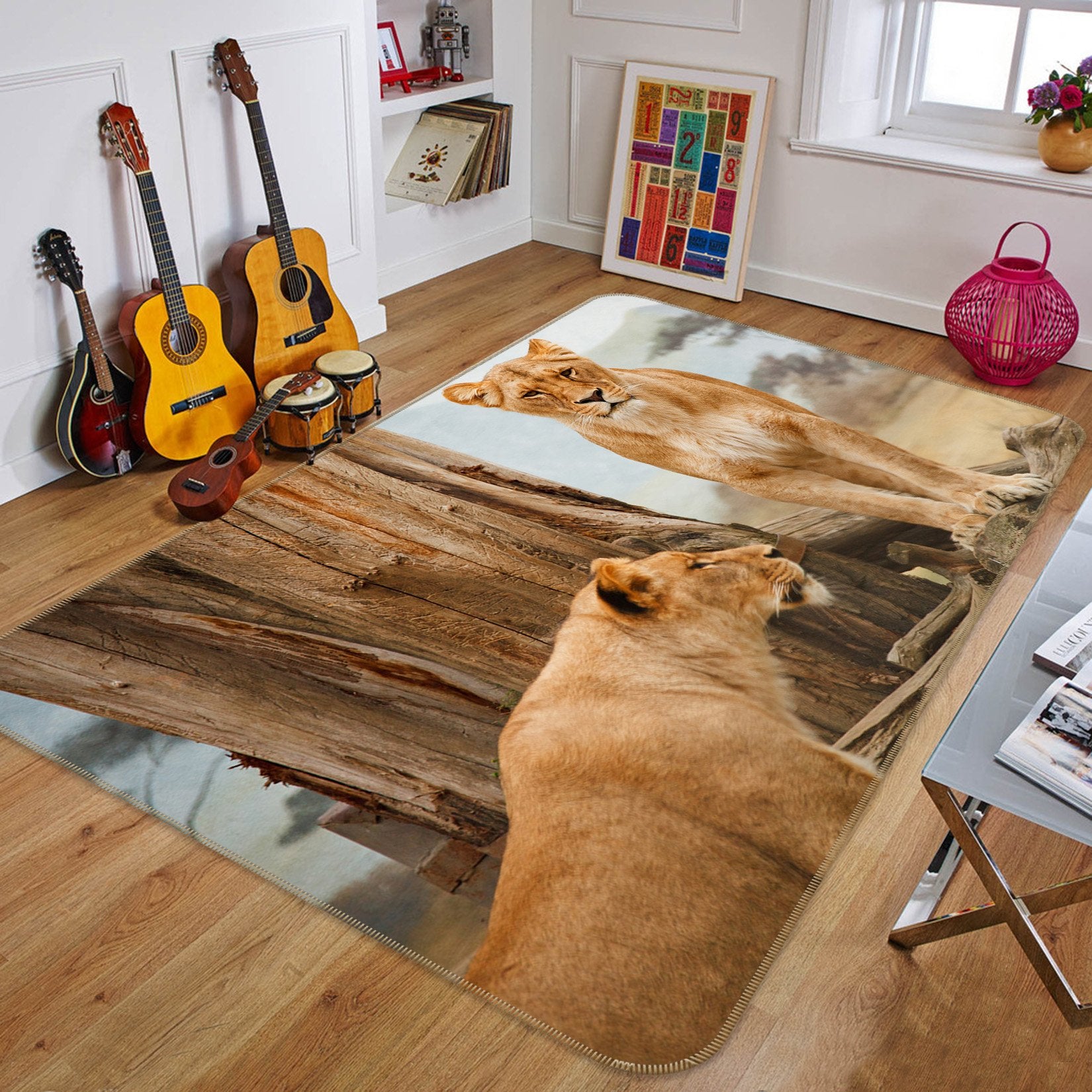 3D South American Lion 552 Animal Non Slip Rug Mat Mat AJ Creativity Home 