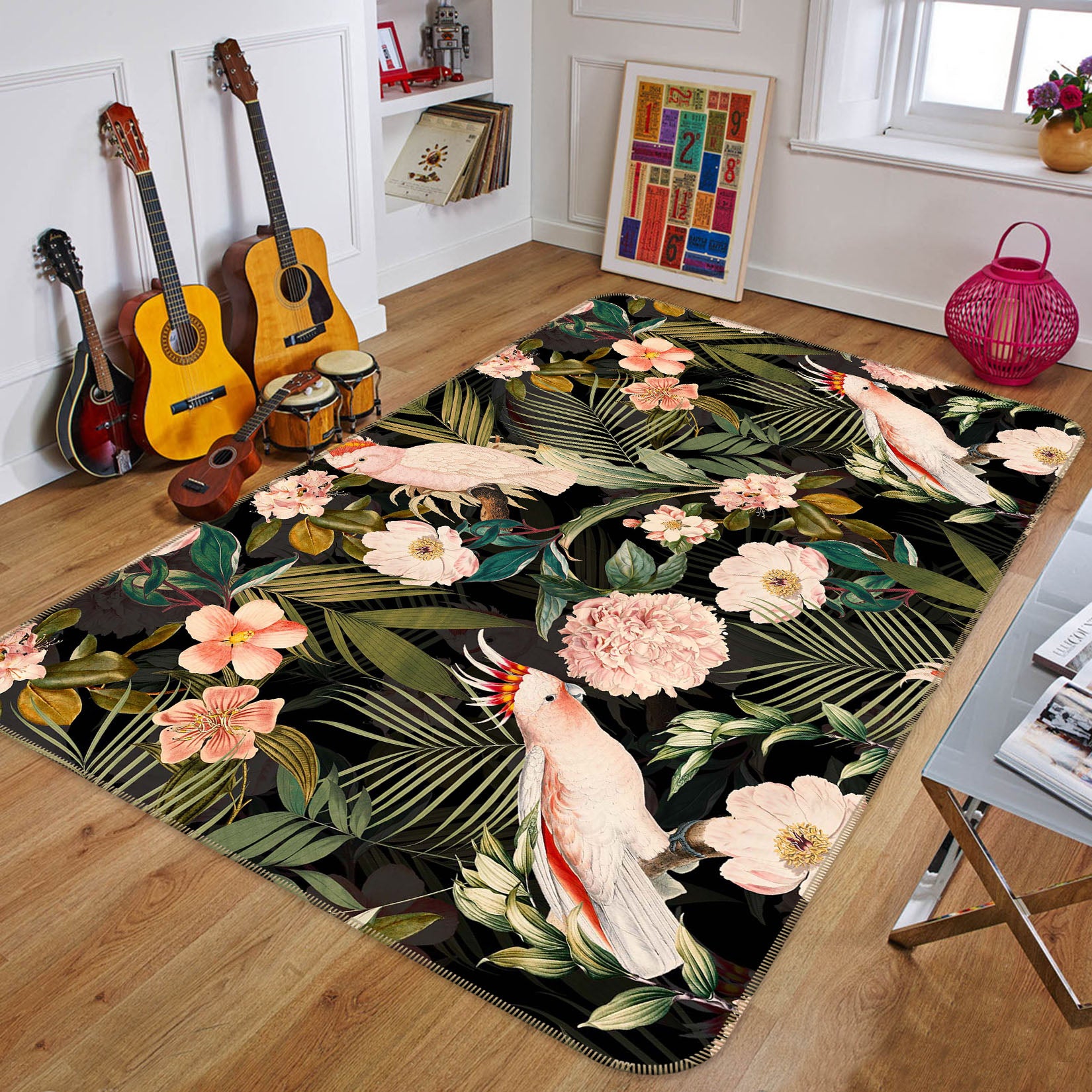 3D Flowers Birds 128 Uta Naumann Rug Non Slip Rug Mat