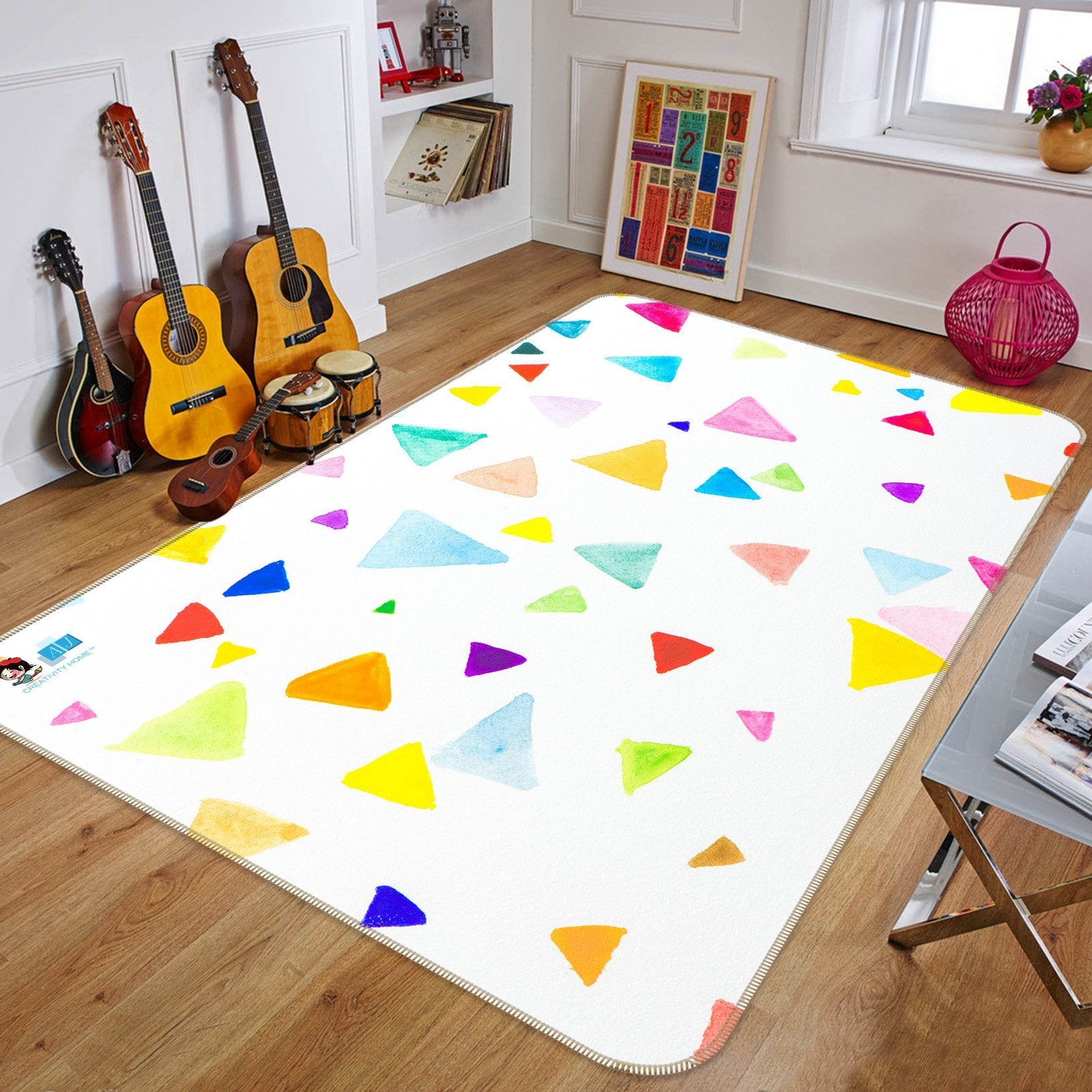 3D Colored Triangle 154 Non Slip Rug Mat Mat AJ Creativity Home 