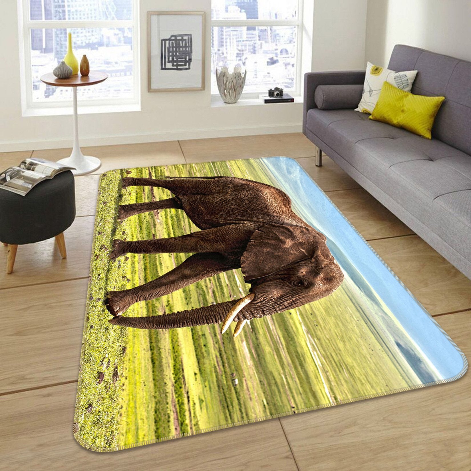 3D Elephant 571 Animal Non Slip Rug Mat Mat AJ Creativity Home 