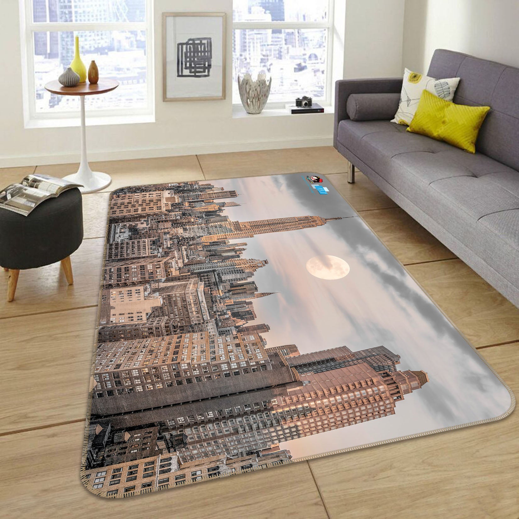 3D City Building 6719 Assaf Frank Rug Non Slip Rug Mat