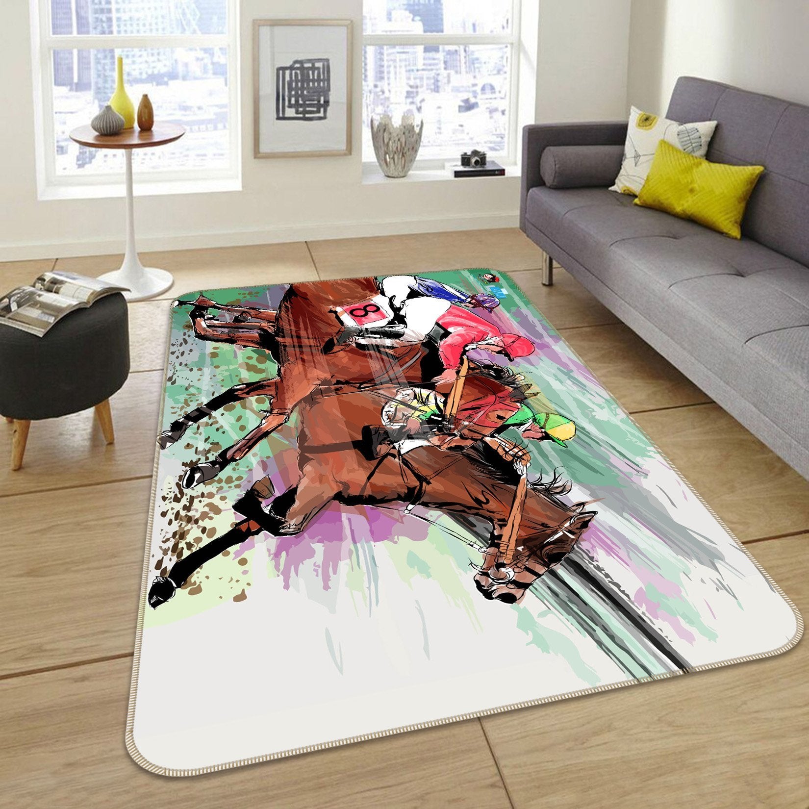 3D Match Horse 114 Non Slip Rug Mat Mat AJ Creativity Home 