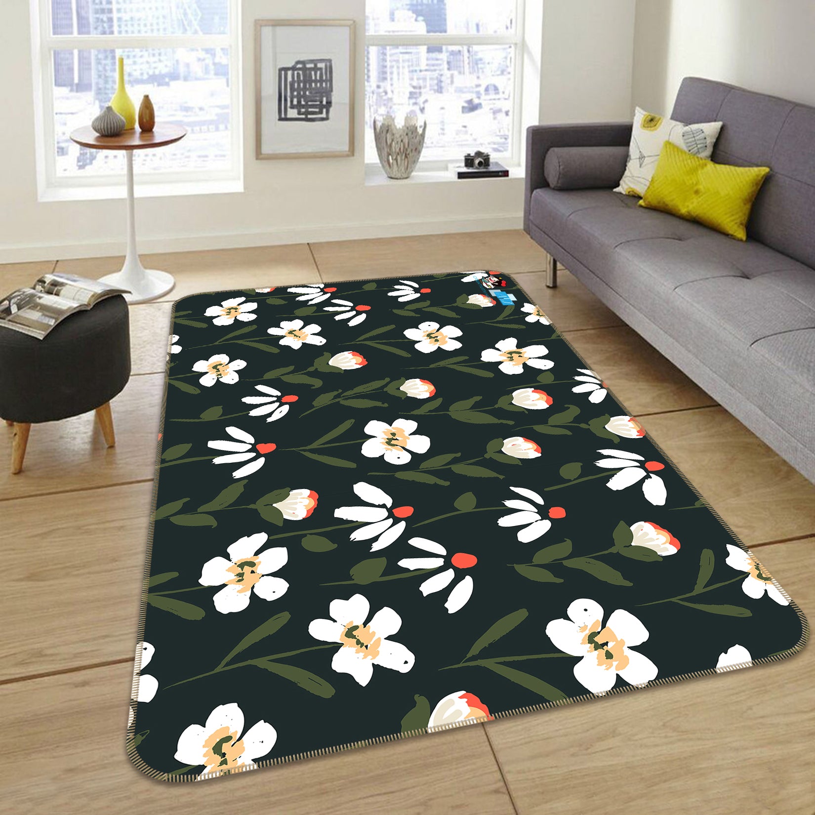 3D Flower Bud Petal Pattern 10773 Kashmira Jayaprakash Rug Non Slip Rug Mat