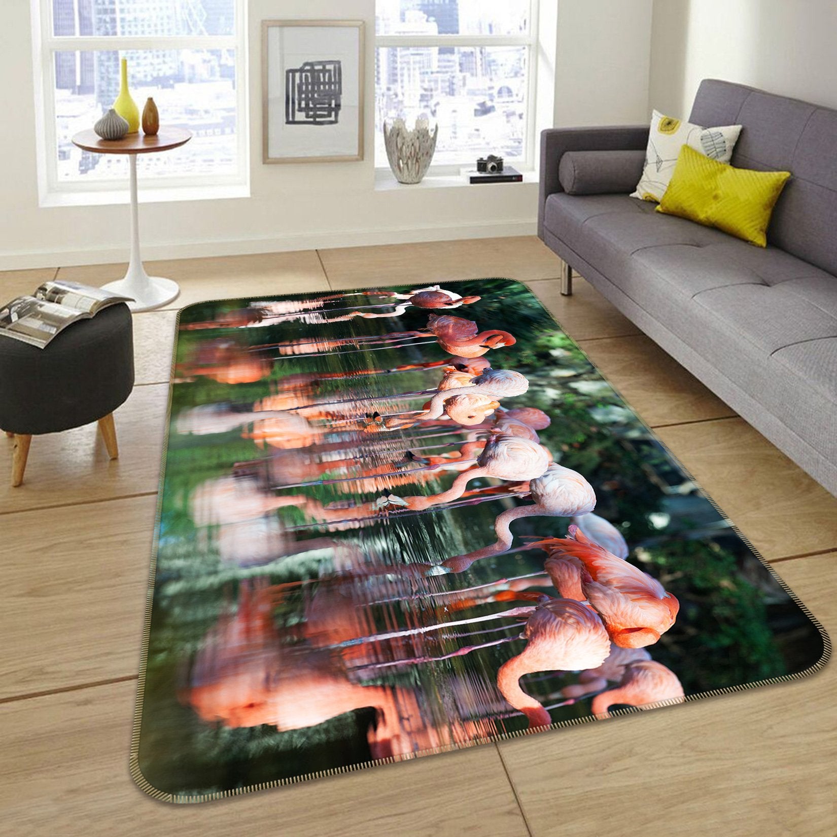 3D Flamingo Splashing 583 Animal Non Slip Rug Mat Mat AJ Creativity Home 