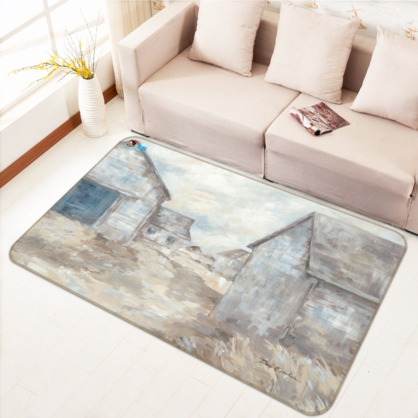 3D Houses 0197 Debi Coules Rug Non Slip Rug Mat