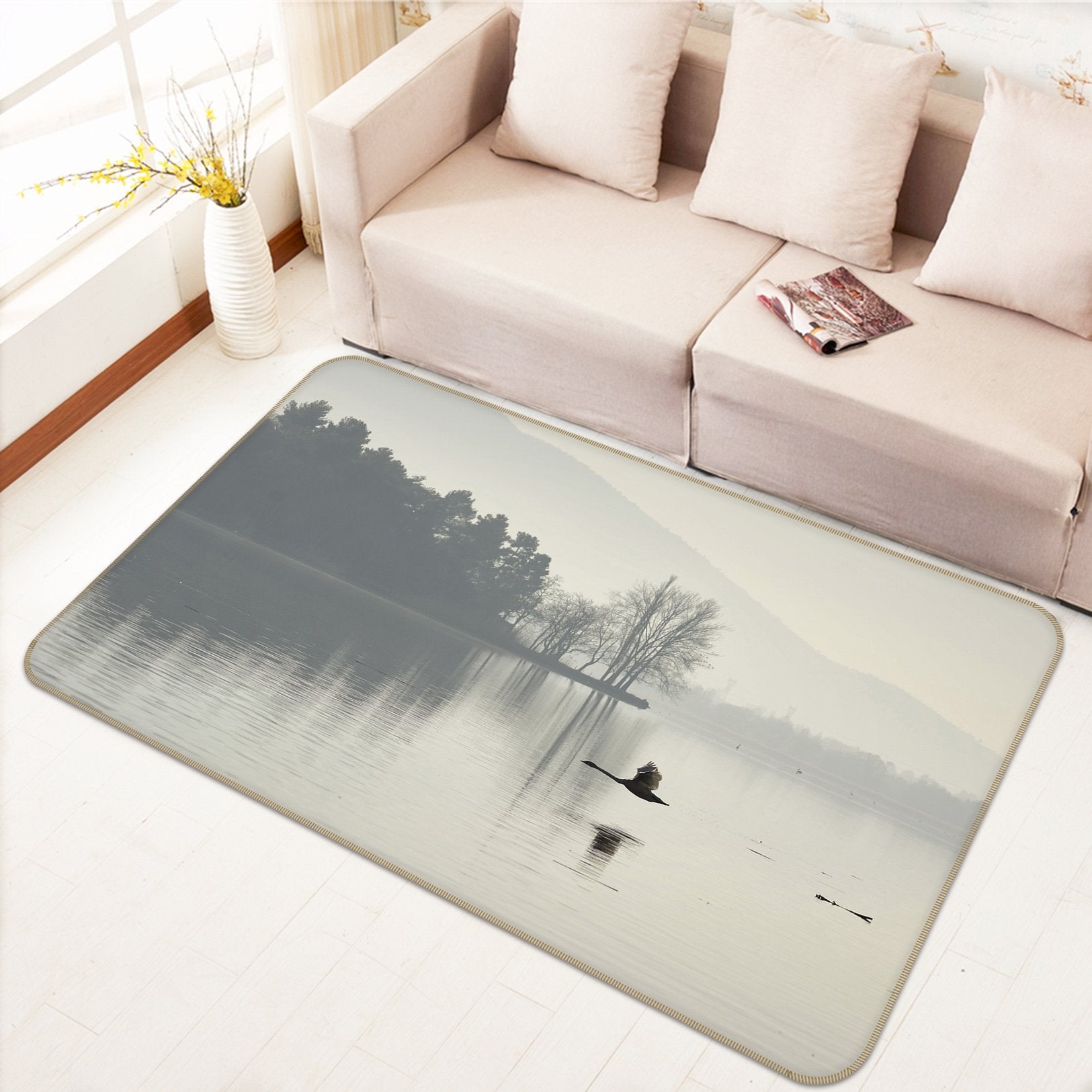 3D Water Reflection Bird 635 Animal Non Slip Rug Mat Mat AJ Creativity Home 