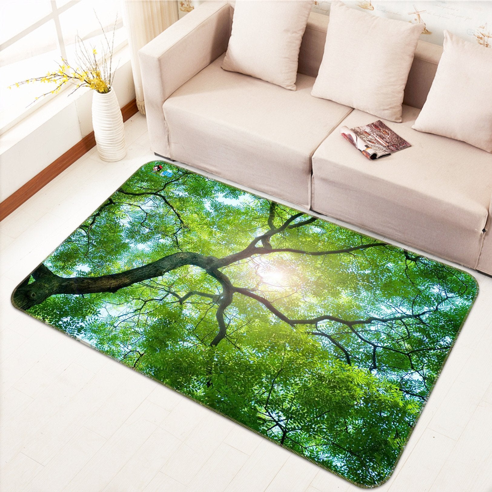 3D Sunshine Tree 606 Non Slip Rug Mat Mat AJ Creativity Home 