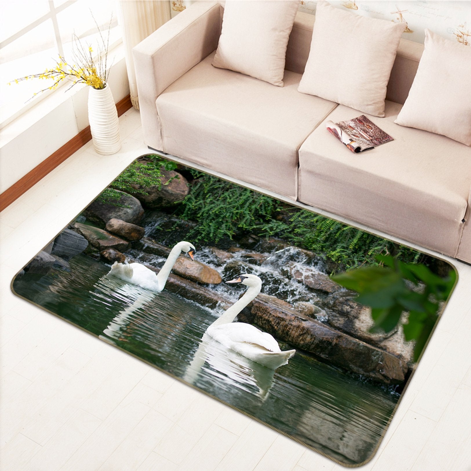 3D Swan Lake 638 Animal Non Slip Rug Mat Mat AJ Creativity Home 