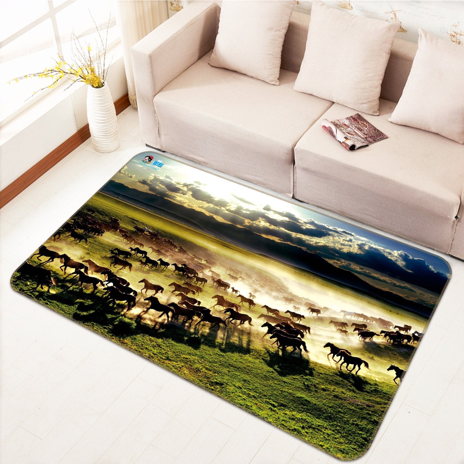 3D Horse Group 550 Non Slip Rug Mat Mat AJ Creativity Home 