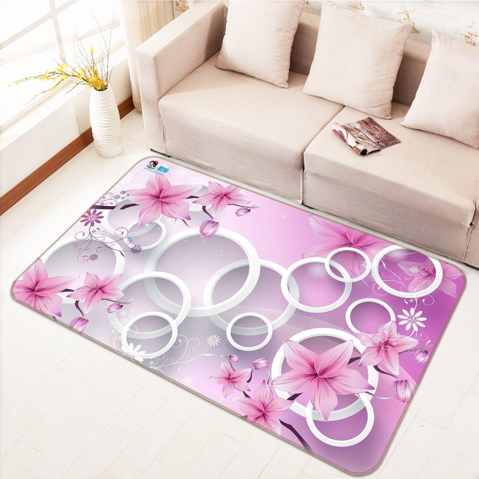 3D Circle Flower 557 Non Slip Rug Mat Mat AJ Creativity Home 