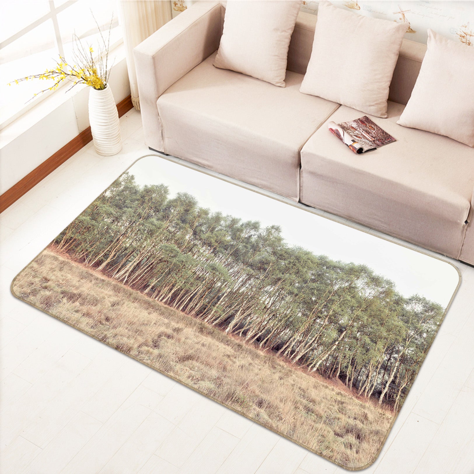 3D Forest Plant 145 Assaf Frank Rug Non Slip Rug Mat