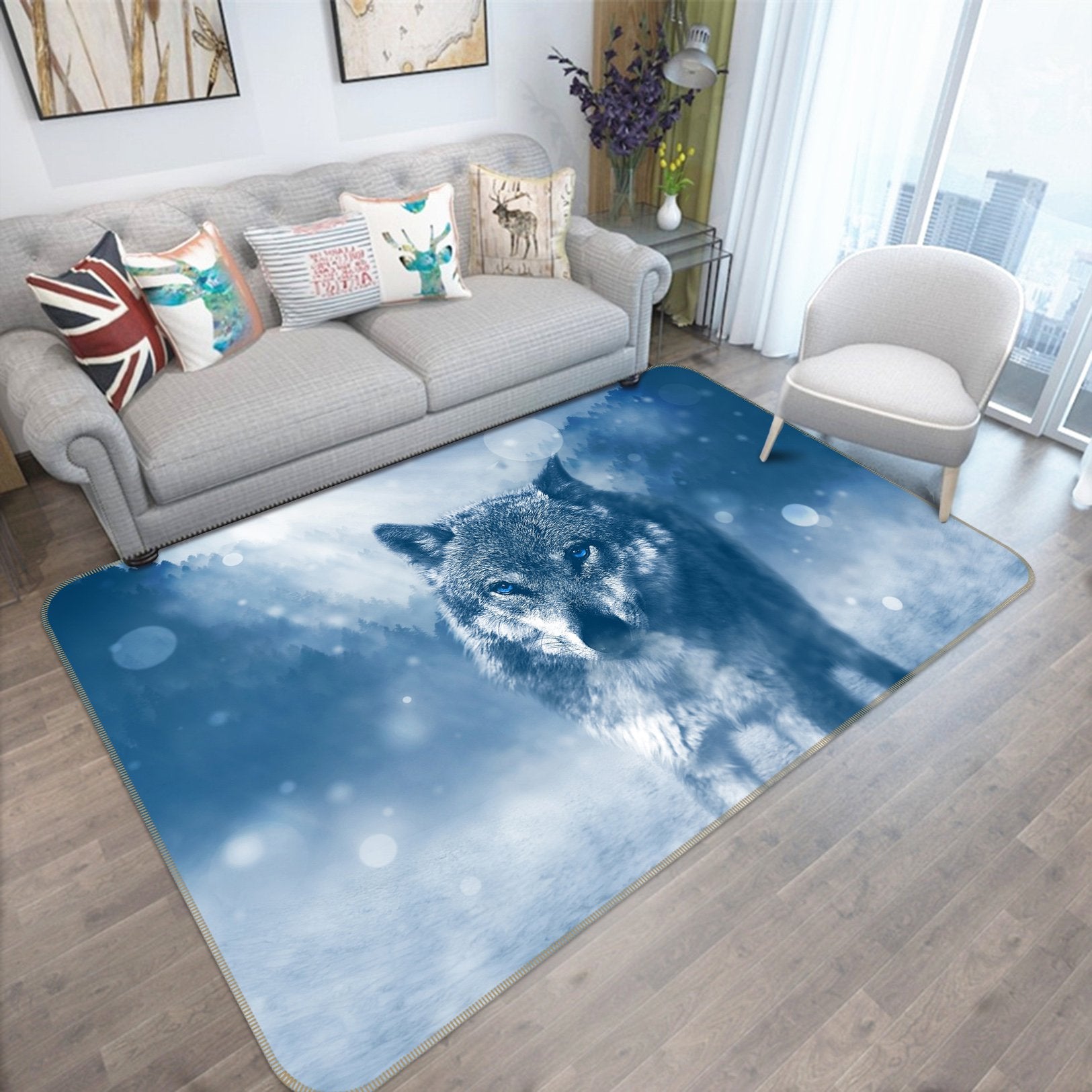 3D Wolf 647 Animal Non Slip Rug Mat Mat AJ Creativity Home 