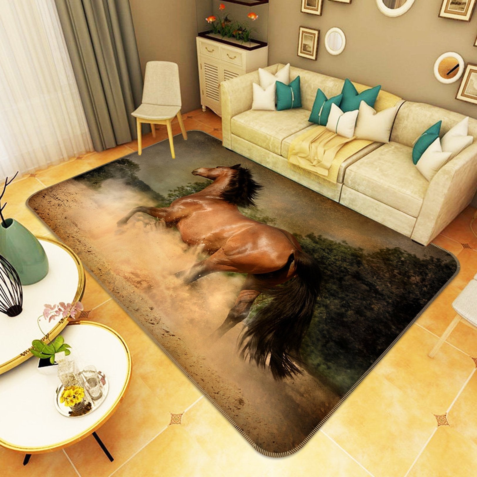 3D Dusk Horse 613 Animal Non Slip Rug Mat Mat AJ Creativity Home 