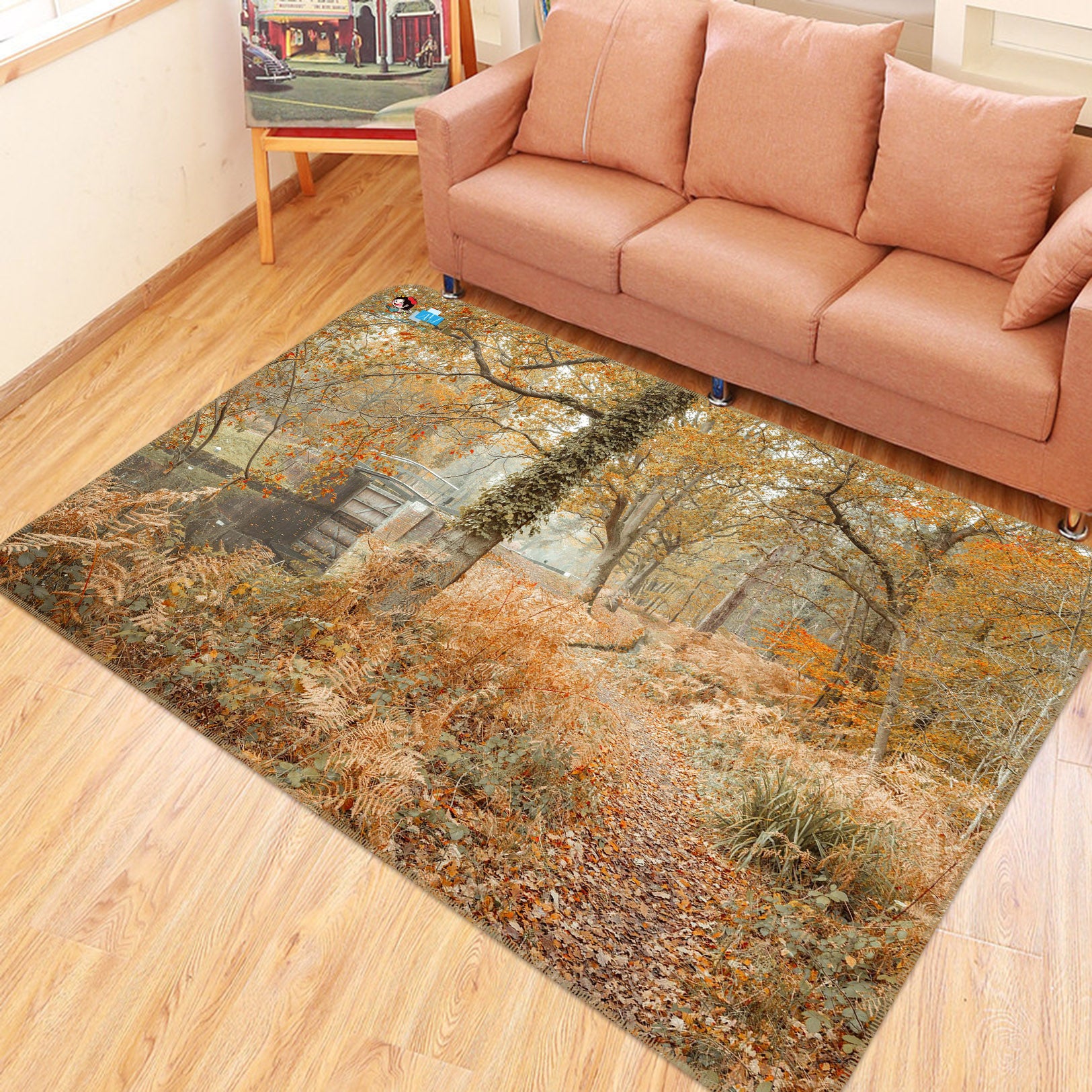 3D Fallen Leaves 6750 Assaf Frank Rug Non Slip Rug Mat