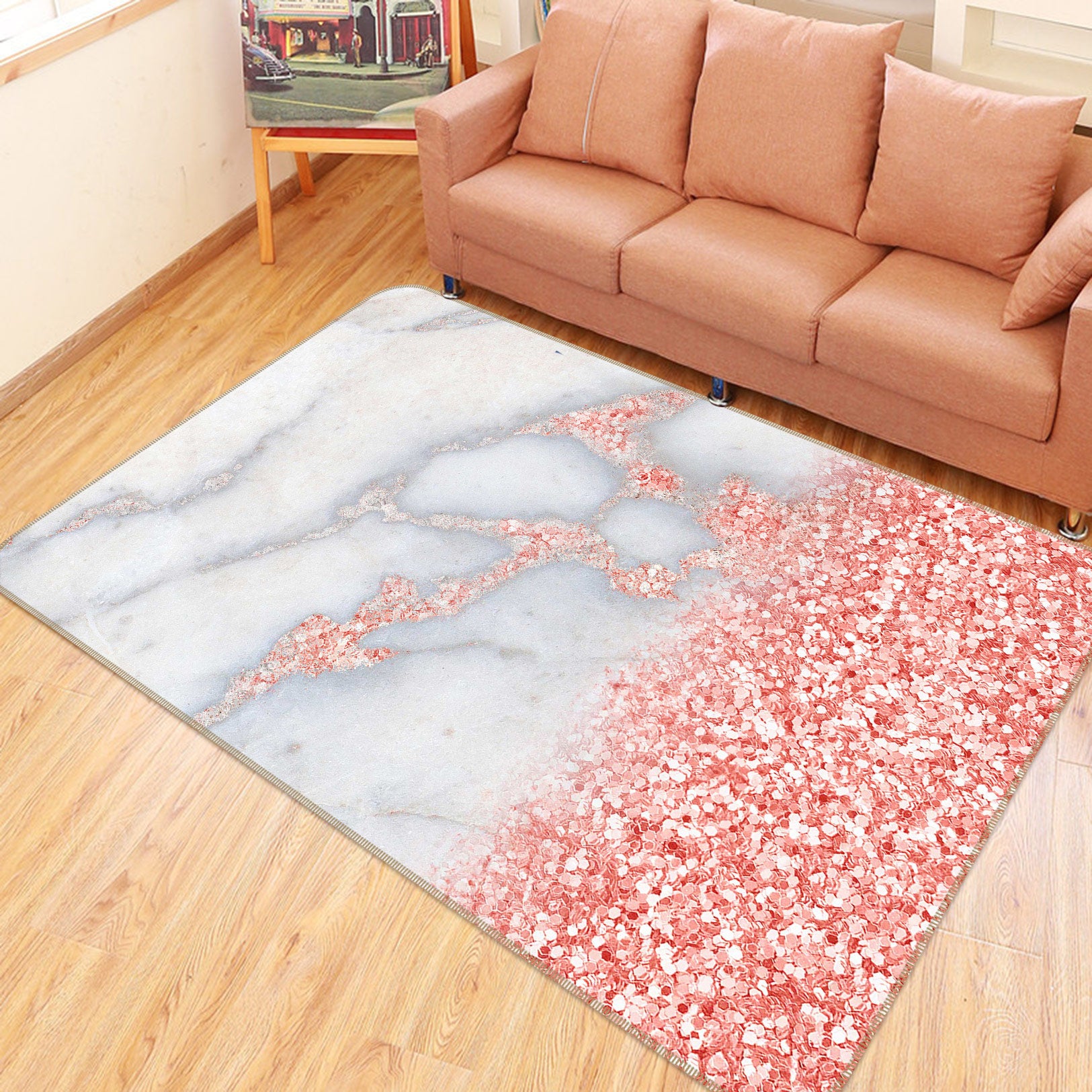 3D Pink Petals 147 Uta Naumann Rug Non Slip Rug Mat