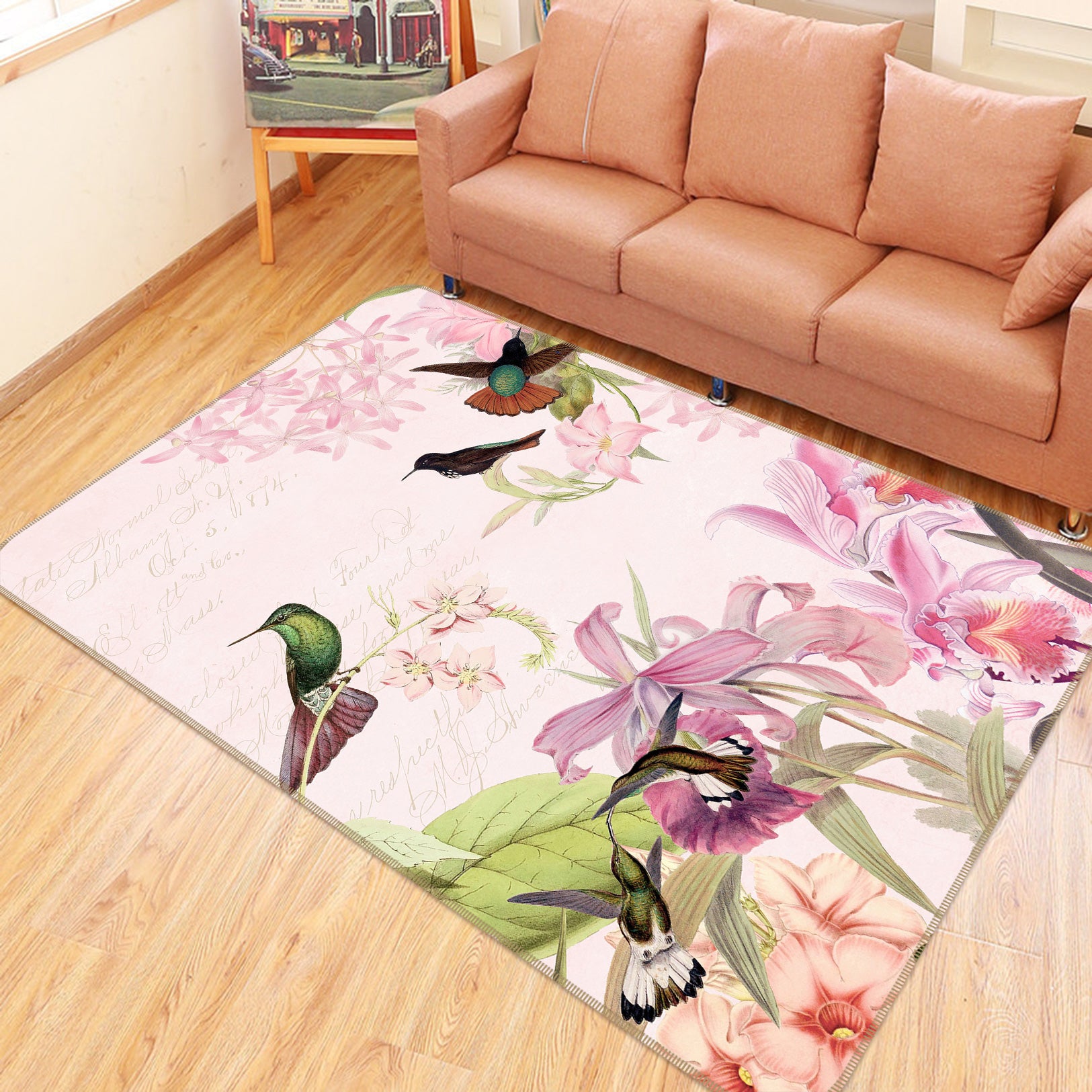 3D Kingfisher Flower 156 Uta Naumann Rug Non Slip Rug Mat