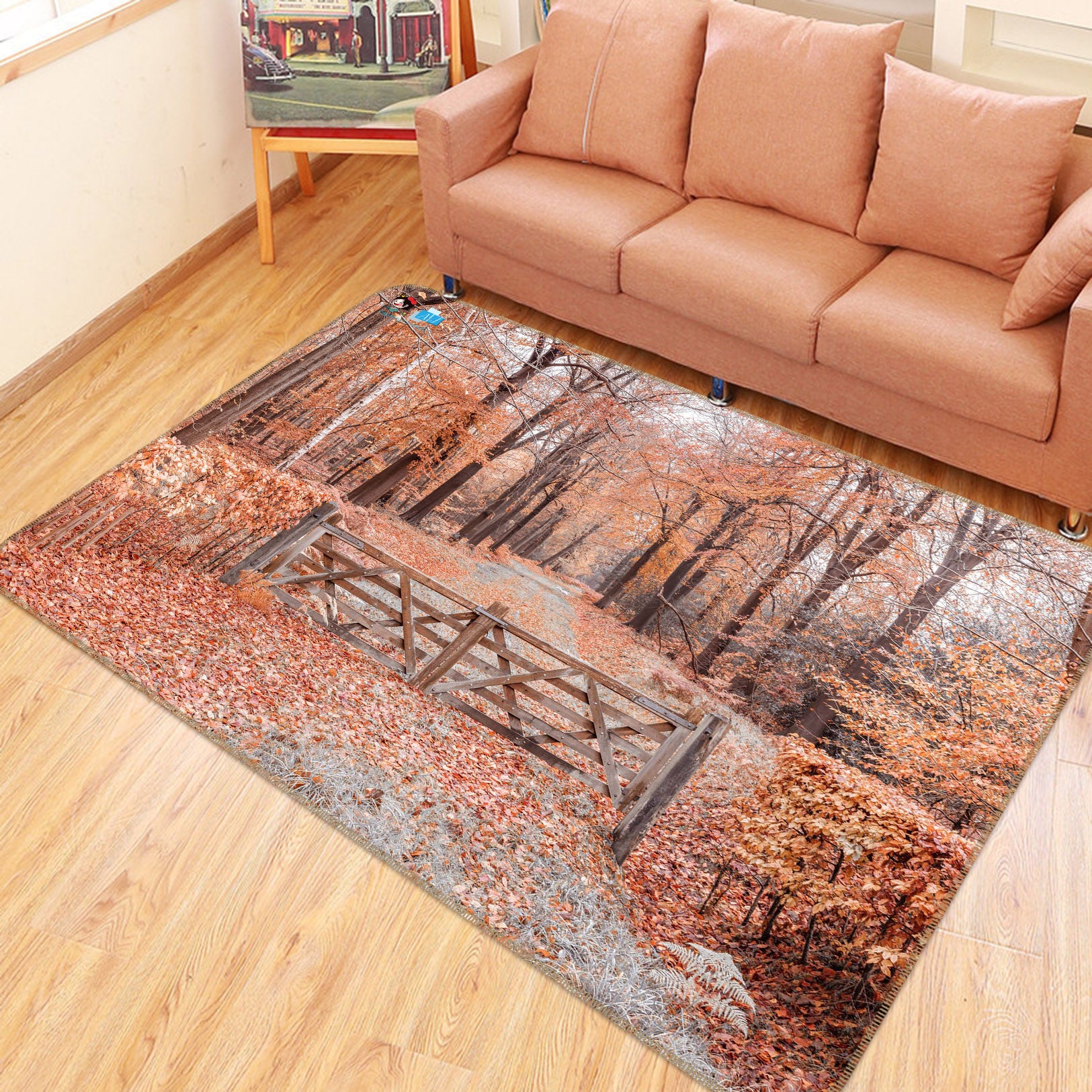 3D Autumn Forest 6729 Assaf Frank Rug Non Slip Rug Mat