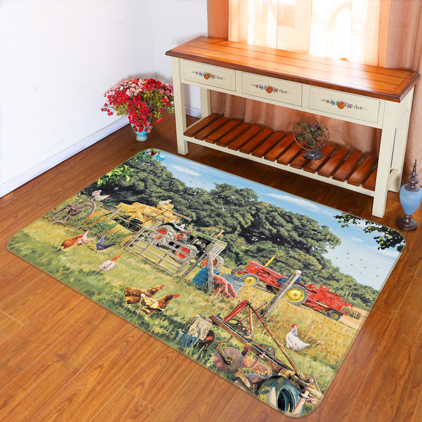 3D Farm 8917 Trevor Mitchell Rug Non Slip Rug Mat