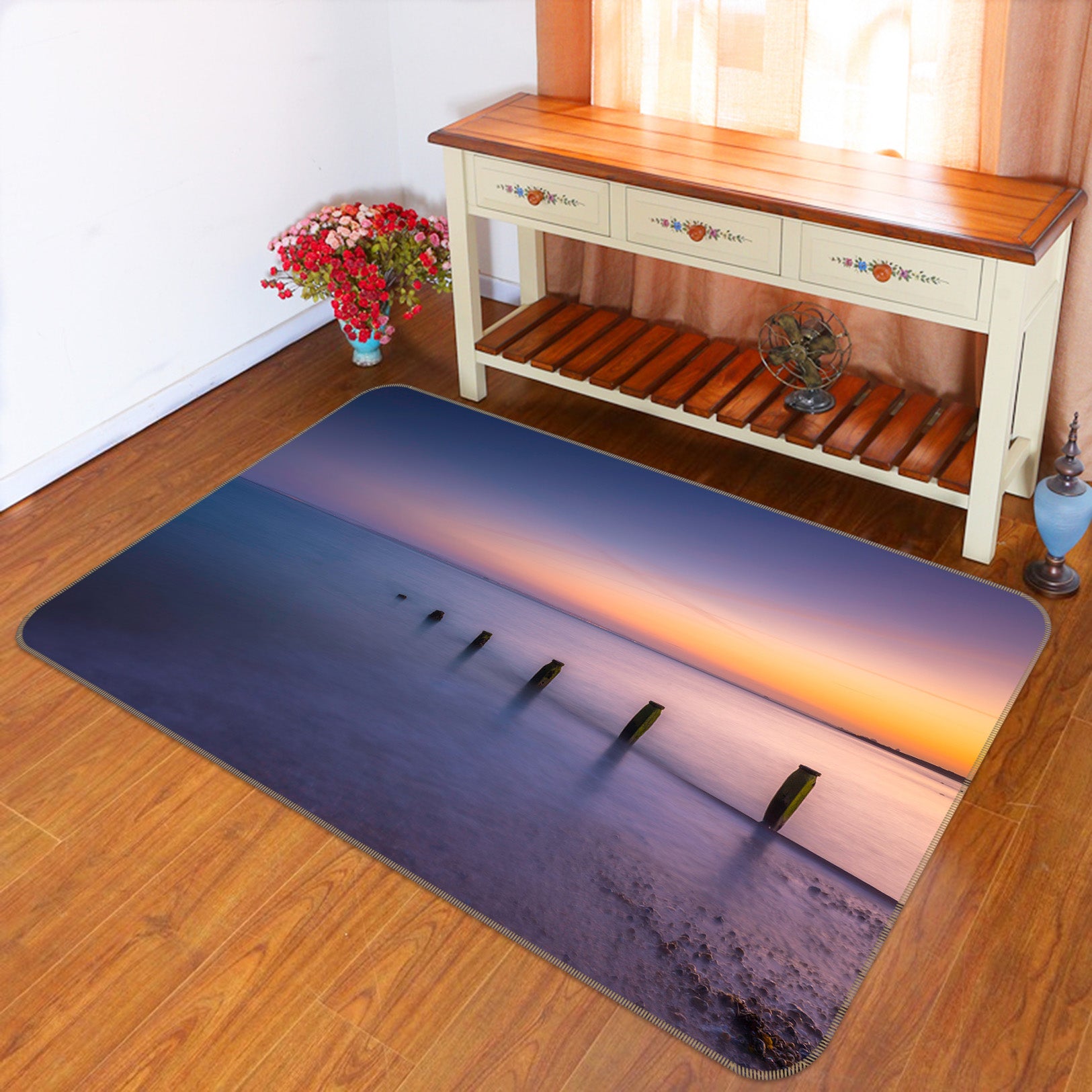 3D Purple Sea 108 Assaf Frank Rug Non Slip Rug Mat