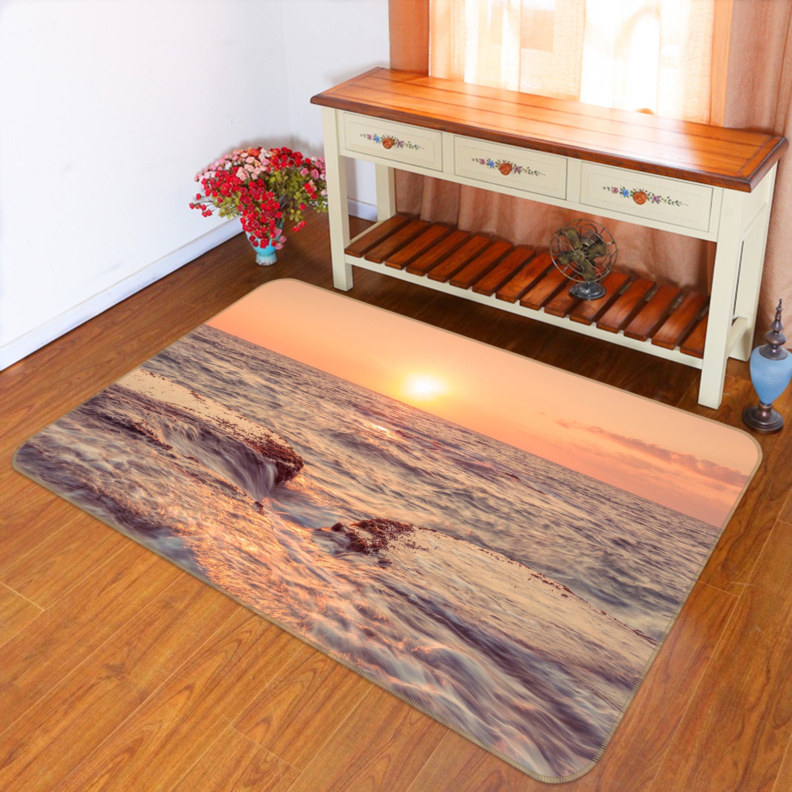 3D Dusk Sea Level 135 Assaf Frank Rug Non Slip Rug Mat