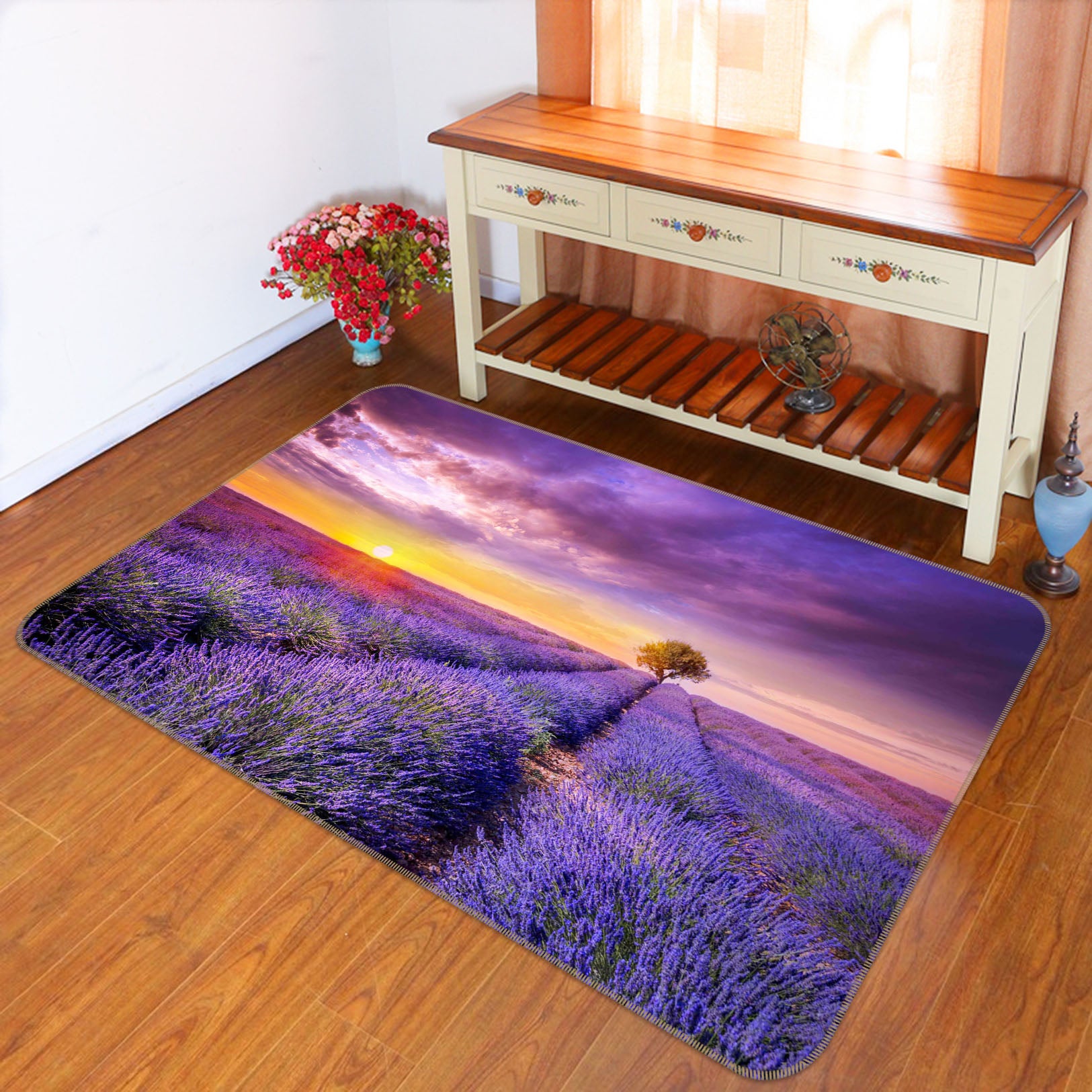 3D Purple World 1099 Marco Carmassi Rug Non Slip Rug Mat