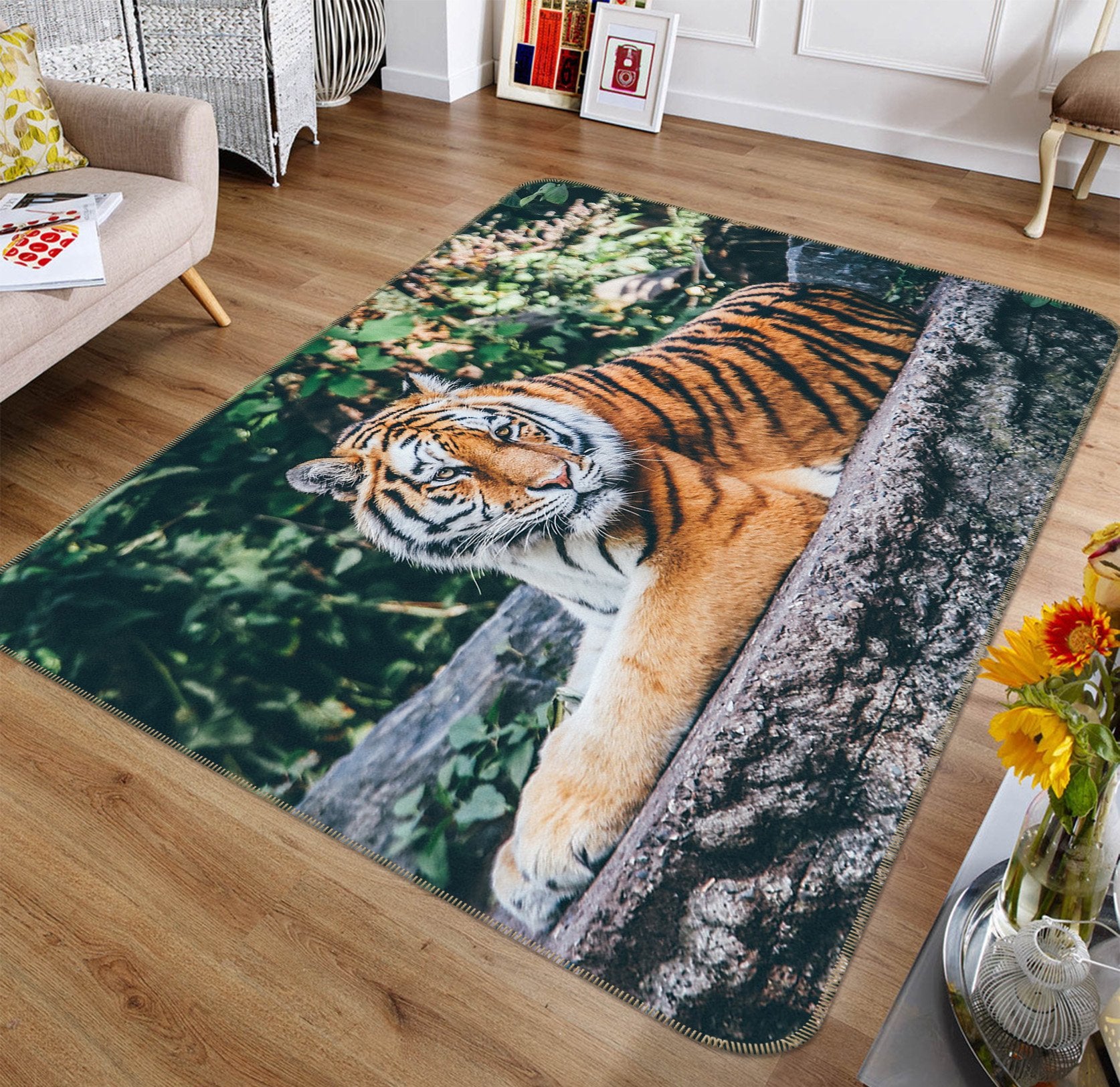 3D Forest Tiger 555 Animal Non Slip Rug Mat Mat AJ Creativity Home 